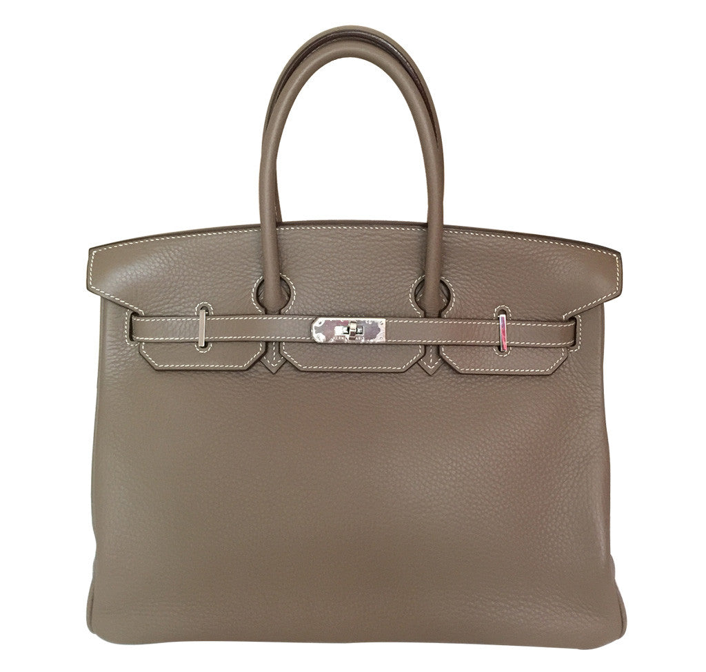 Authentic Hermès Birkin 35cm Handbag in Etoupe with Palladium Hardware - Luxury Tote for Women, Perfect for Work, Travel & Special Occasions