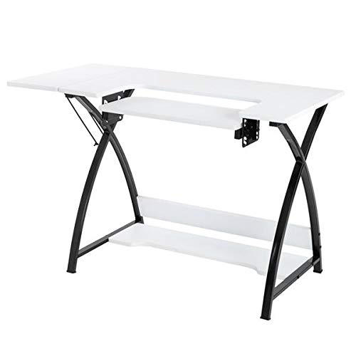 Oshion SCT-46 Multi-Purpose Sewing Machine Table with Cutting Surface - White | Workstation for Sewing, Crafting & Computer Use | Perfect for Home Studios & DIY Projects