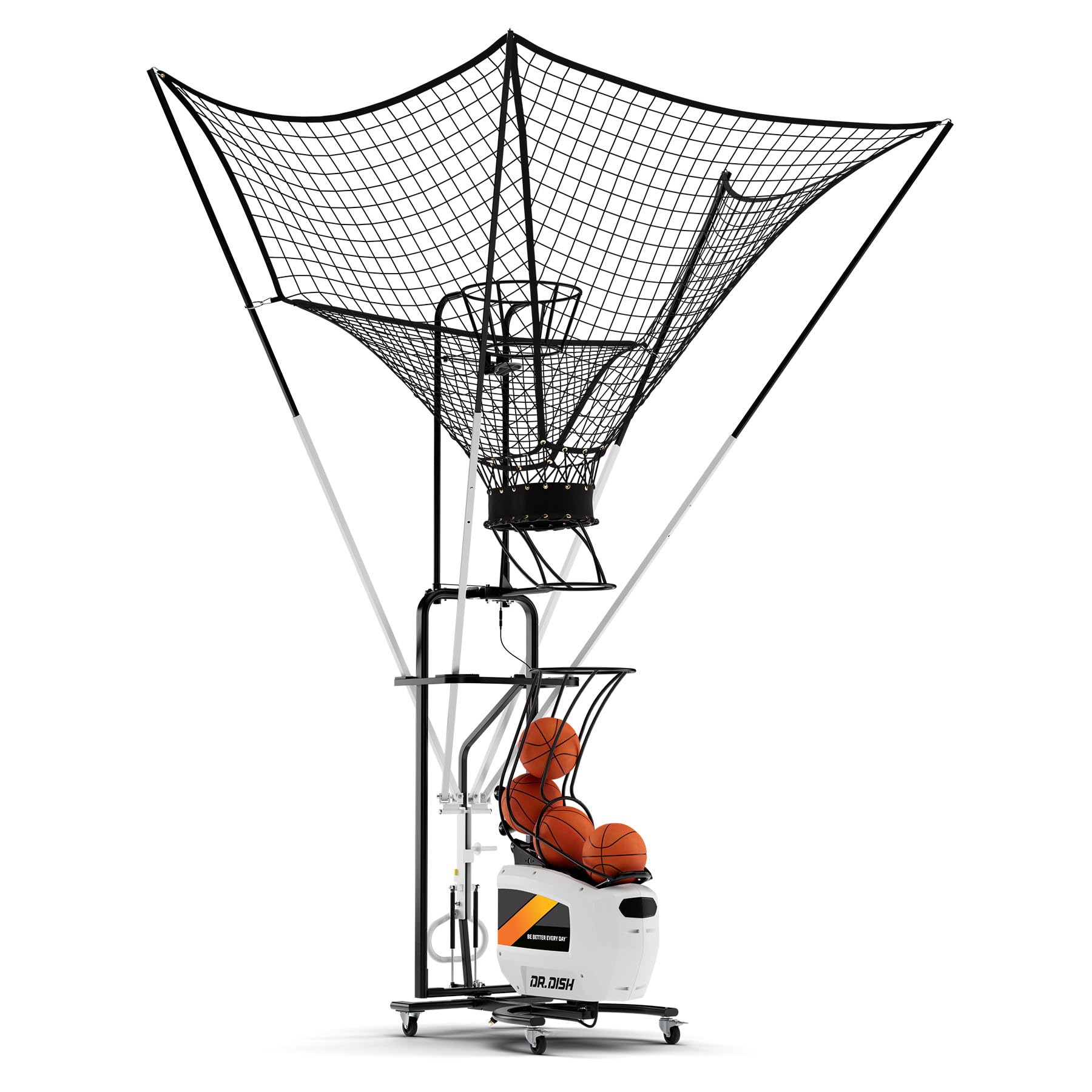 Dr. Dish Home Basketball Shooting Machine - Automatic Rebounder & Shot Trainer for Indoor/Outdoor Practice | Perfect for Driveway, Backyard & Gym Training