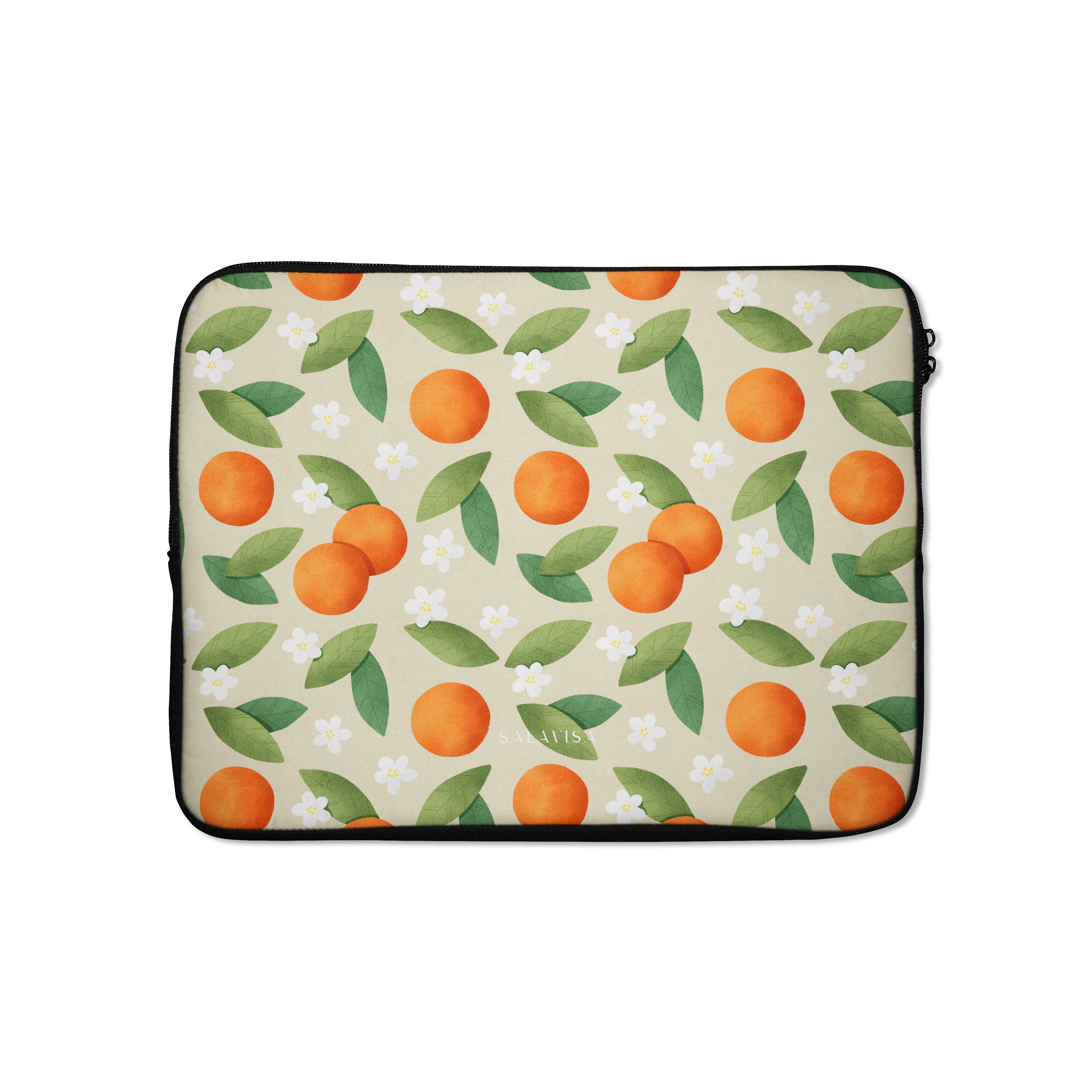 Stylish Tangerine Summer Mix Laptop Sleeve Case - 13-15 Inch Protective Cover for MacBook, Dell, HP - Perfect for Work, Travel & School Accessories