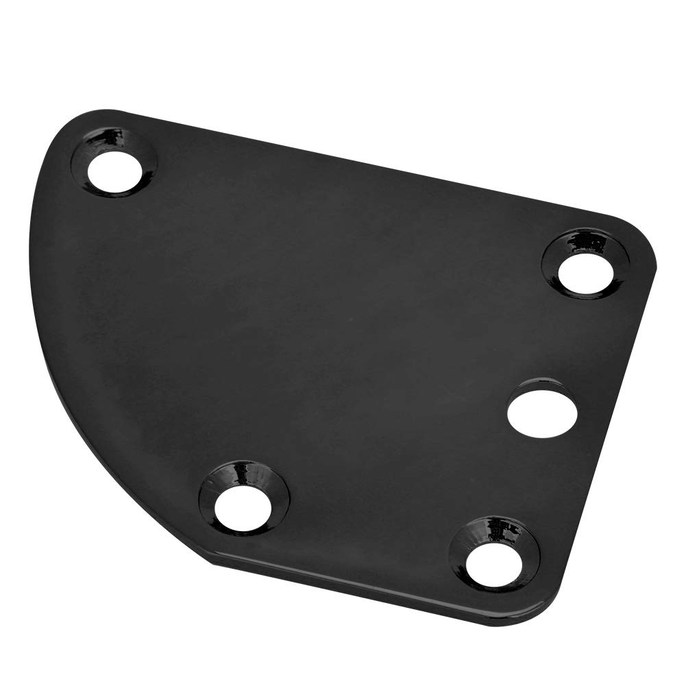 Shanrya ST Guitar Neck Plate - Durable Aluminum Alloy Replacement Part for DIY Guitar Repair & Customization (Black) | Perfect for Electric Guitar Maintenance & Upgrades