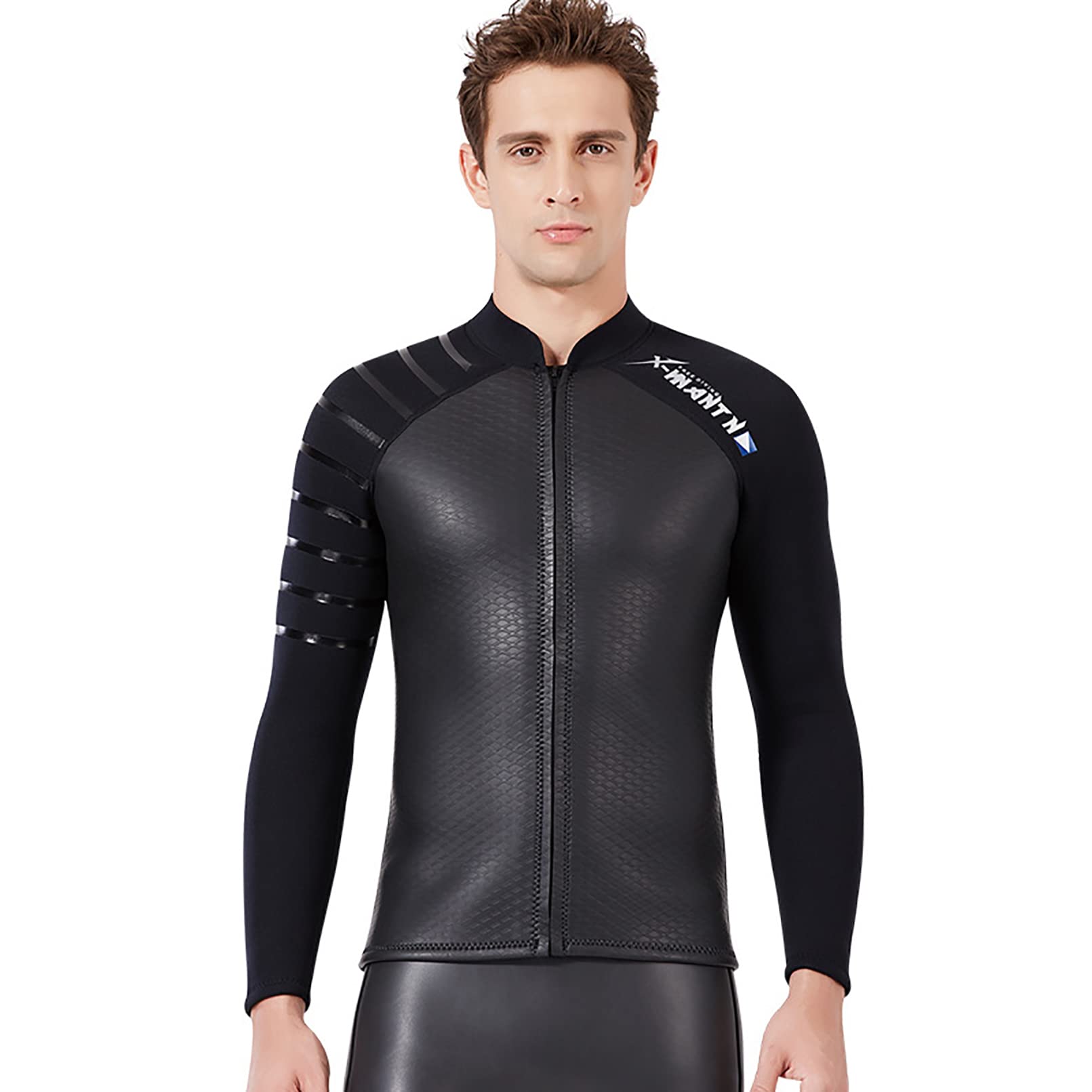 3mm Neoprene Wetsuit Jacket for Men & Women - Front Zipper Surfing, Swimming, Kayaking, Scuba Diving Top - Perfect for Water Sports, Beach Activities and Outdoor Adventures