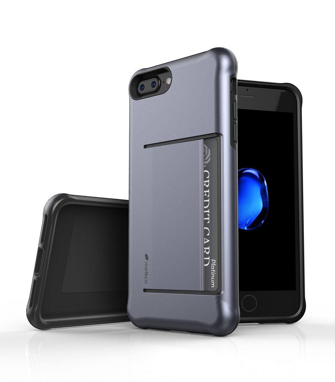 Premium Kubalt Halo Layer Protective Case for Apple iPhone 8 Plus & iPhone 7 Plus (5.5 Inch) - Sleek Grey | Shockproof & Anti-Scratch Cover for Everyday Use, Work & Outdoor Activities