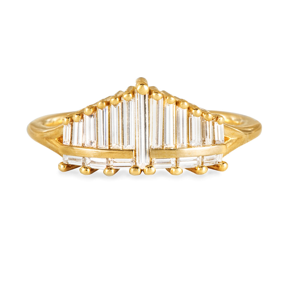 Art Deco Baguette Diamond Cluster Engagement Ring - Vintage Inspired Wedding Band for Women, Perfect for Proposals, Anniversaries & Special Occasions