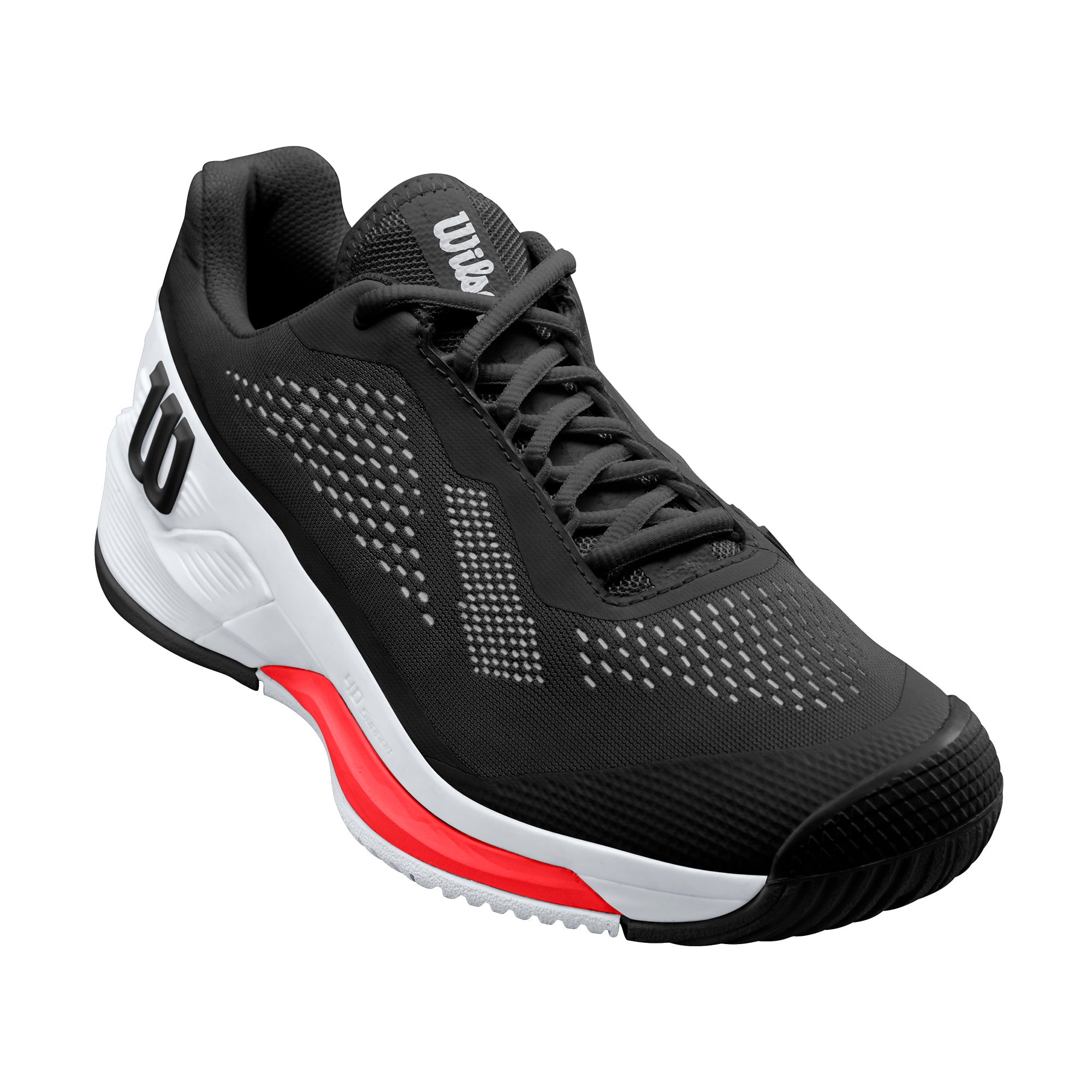 Wilson Rush Pro 4.0 Men's Tennis Shoes - Black/White/Red | Lightweight & Durable Court Shoes for Competitive Play | Perfect for Tennis, Pickleball & Casual Wear