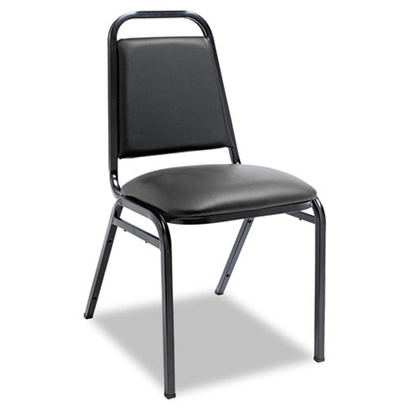 4-Pack Black Vinyl Stacking Chairs - Heavy Duty Folding Chairs for Indoor & Outdoor Use - Perfect for Dining, Parties, Events, and Office Meetings