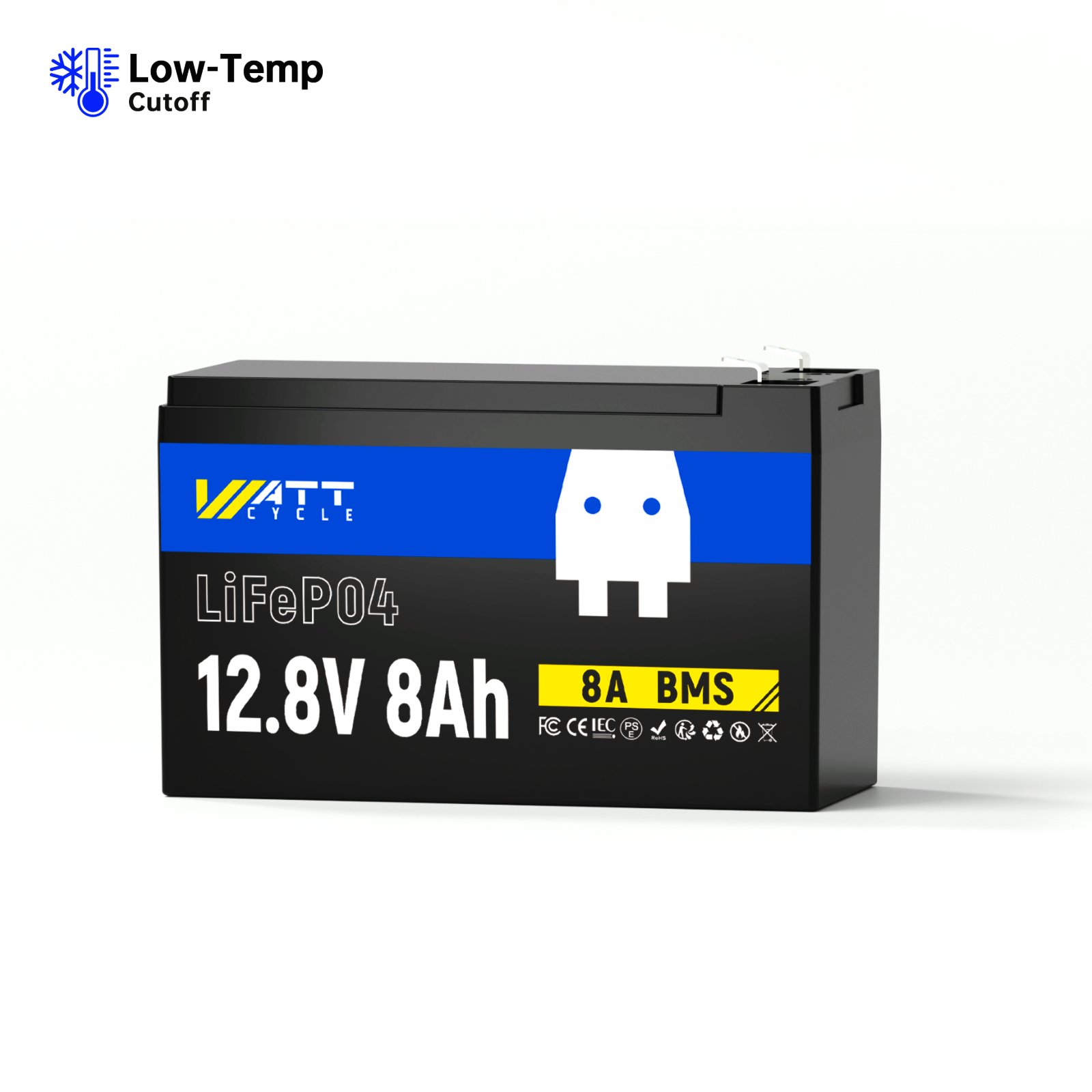 12V 8Ah LiFePO4 Rechargeable Battery - Long Lasting Lithium Iron Phosphate Battery for Solar Power, RV, Marine, and Outdoor Adventures - Perfect for Camping, Emergency Backup, and Off-Grid Applications