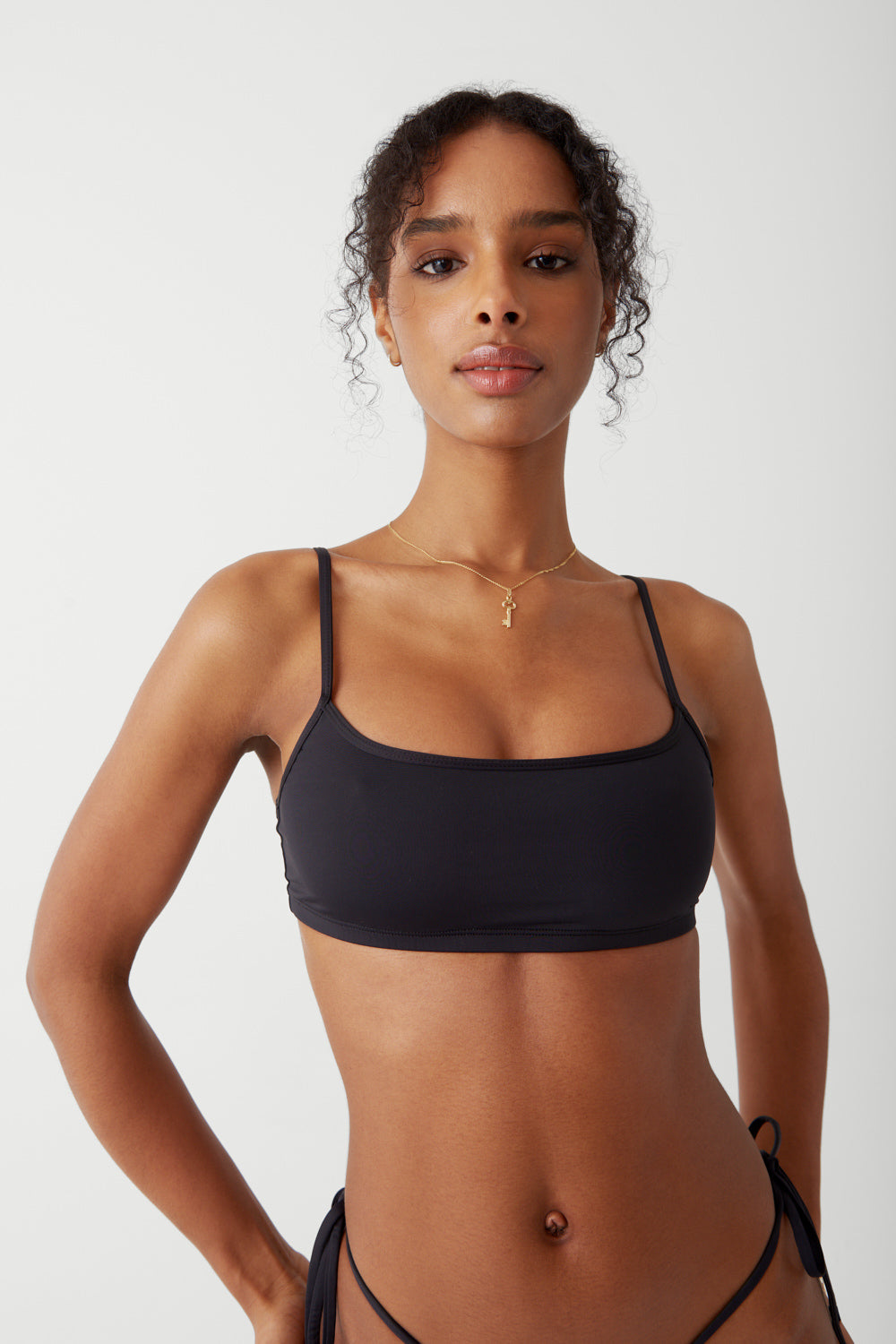 Bay View Bralette Bikini Top - Black Women's Swimwear for Beach, Pool & Summer Vacation