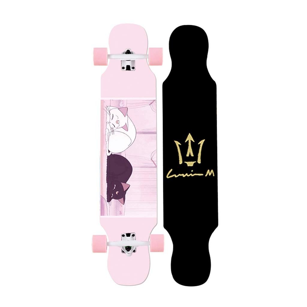 LINGLING Professional Longboard Skateboard for Beginners - 4-Wheeled Cruiser Board for Adults & Teens - Perfect for Street Dancing, Commuting & Outdoor Fun