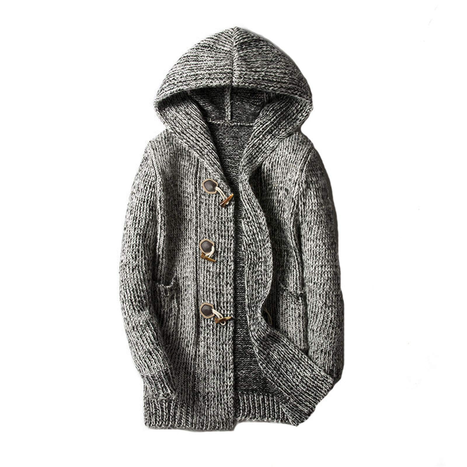 Tealun Men's Spring Loose Long Cardigan Sweater - Lightweight Hooded Knit Pullover for Casual Wear | Perfect for Layering, Office & Outdoor Activities