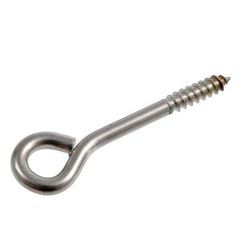 Heavy Duty Zinc Plated Eye Bolt Lag Screw 4x1/4 Inch - 3 3/4x1/4 Inch Galvanized Hanger Bolts for Outdoor Furniture, Decking & Construction Projects