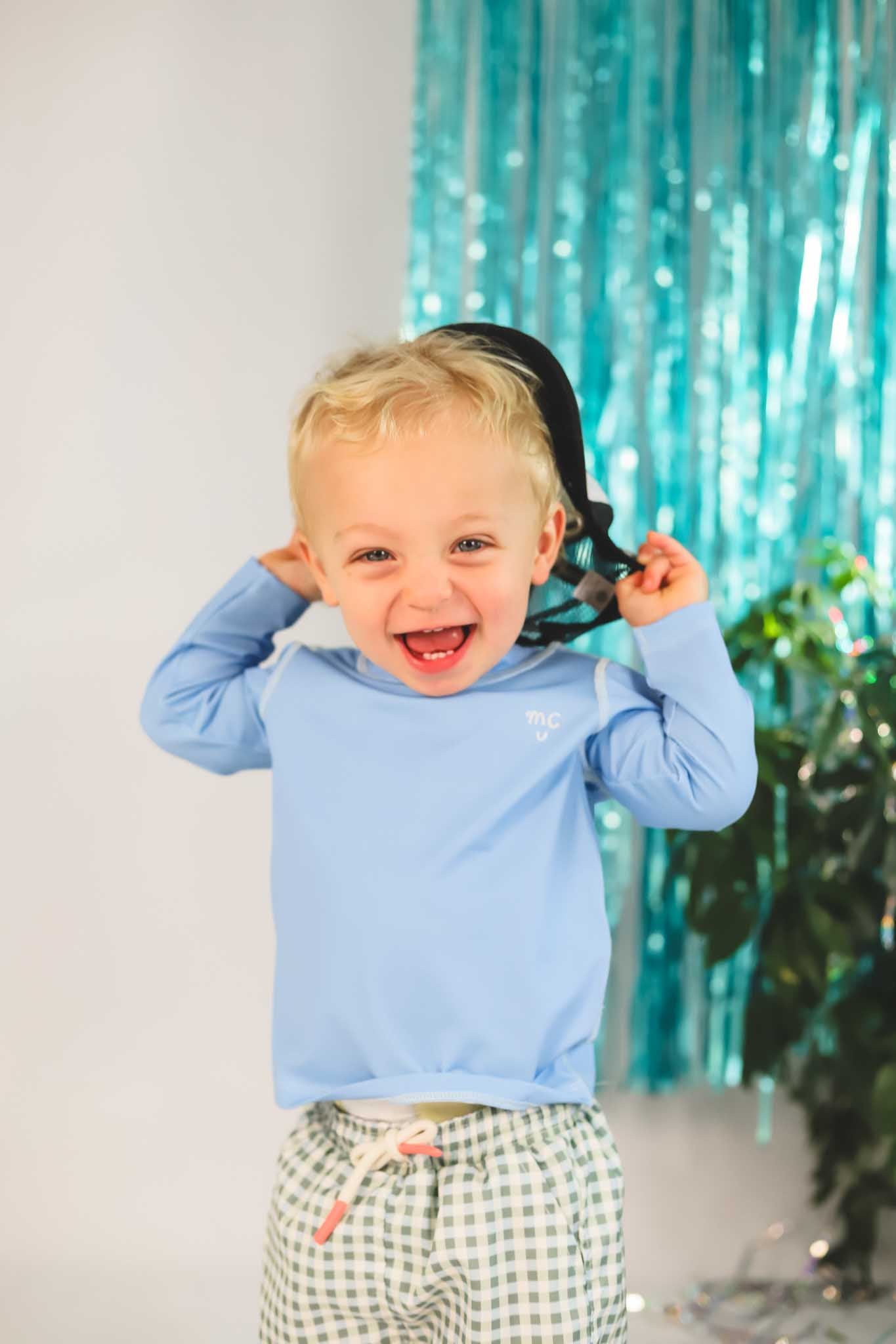Della Blue Rashguard for Toddler Boys - UPF 50+ Sun Protection Swim Shirt for Kids - Lightweight & Quick-Drying - Perfect for Swimming, Beach & Outdoor Activities