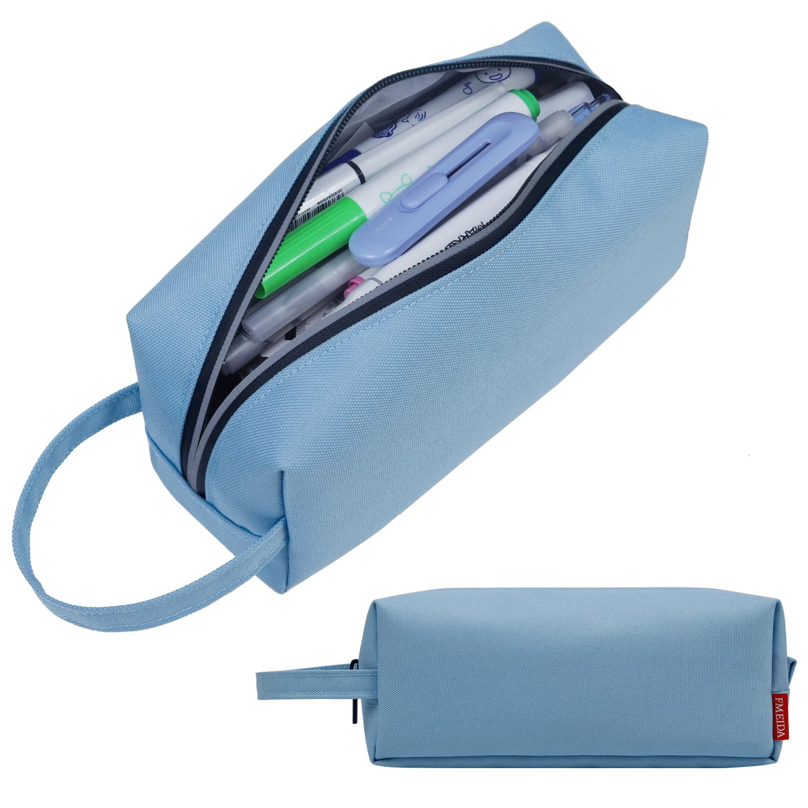 Fmeida Stylish Large Zipper Pencil Case for Adults - Aesthetic Stationery Pouch for College, Office & School Supplies - Perfect for Organizing Pens, Markers & Art Tools