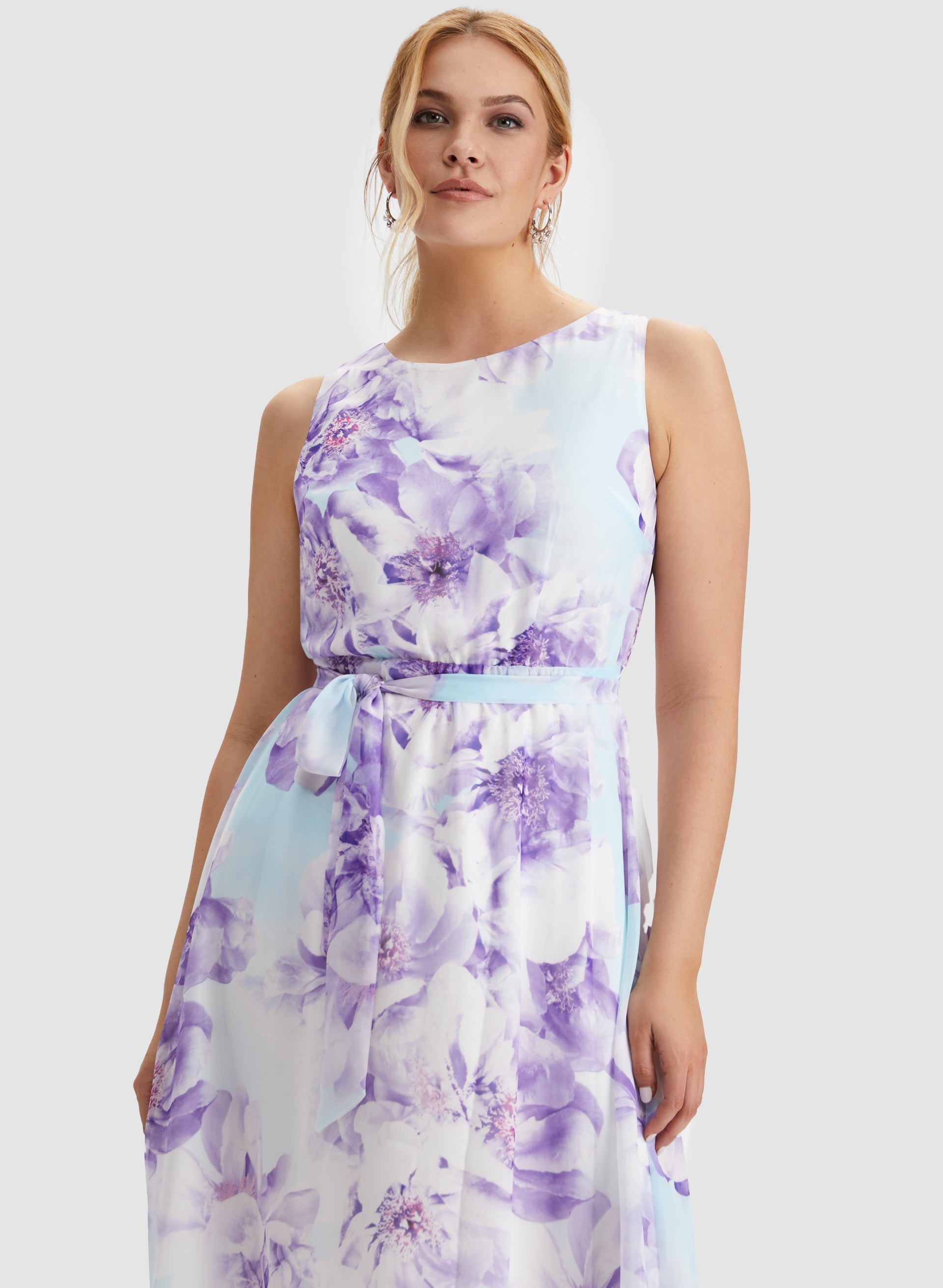 Floral Print Belted Dress for Women - Elegant Summer Midi Dress with Adjustable Waist Belt - Perfect for Weddings, Parties & Office Wear
