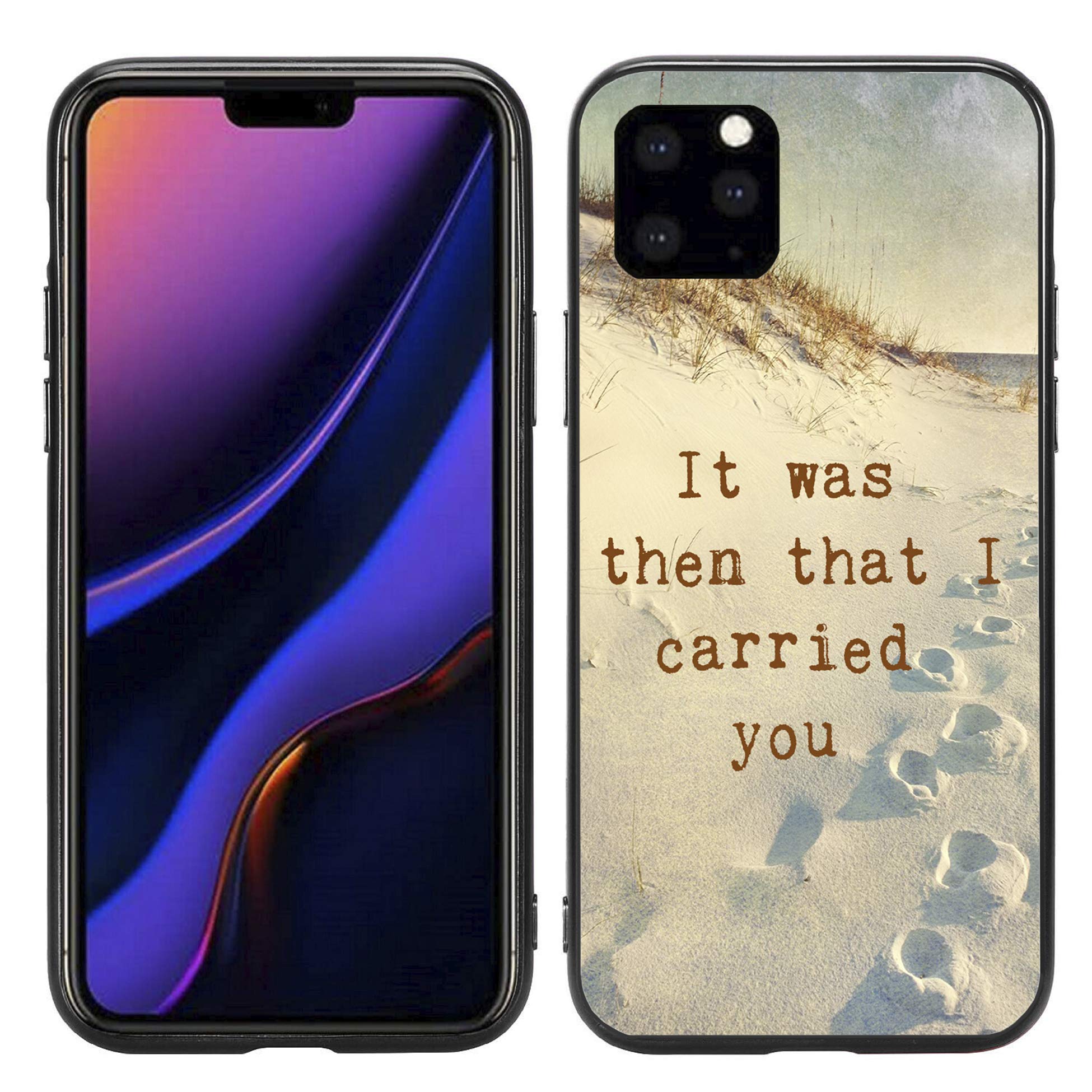 Religious Footprints in Sand Poem iPhone 11 Pro 5.8 Case (2019 Model) - Durable Protective Cover by Atomic Market - Perfect for Daily Use & Faith-Based Inspiration