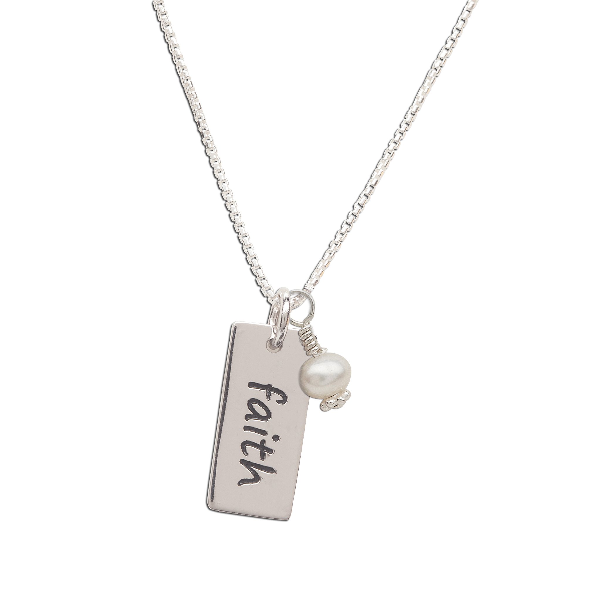 Faith & Believe Sterling Silver Charm Necklace for Girls - Elegant Inspirational Jewelry Gift for Birthdays, Baptism & Special Occasions