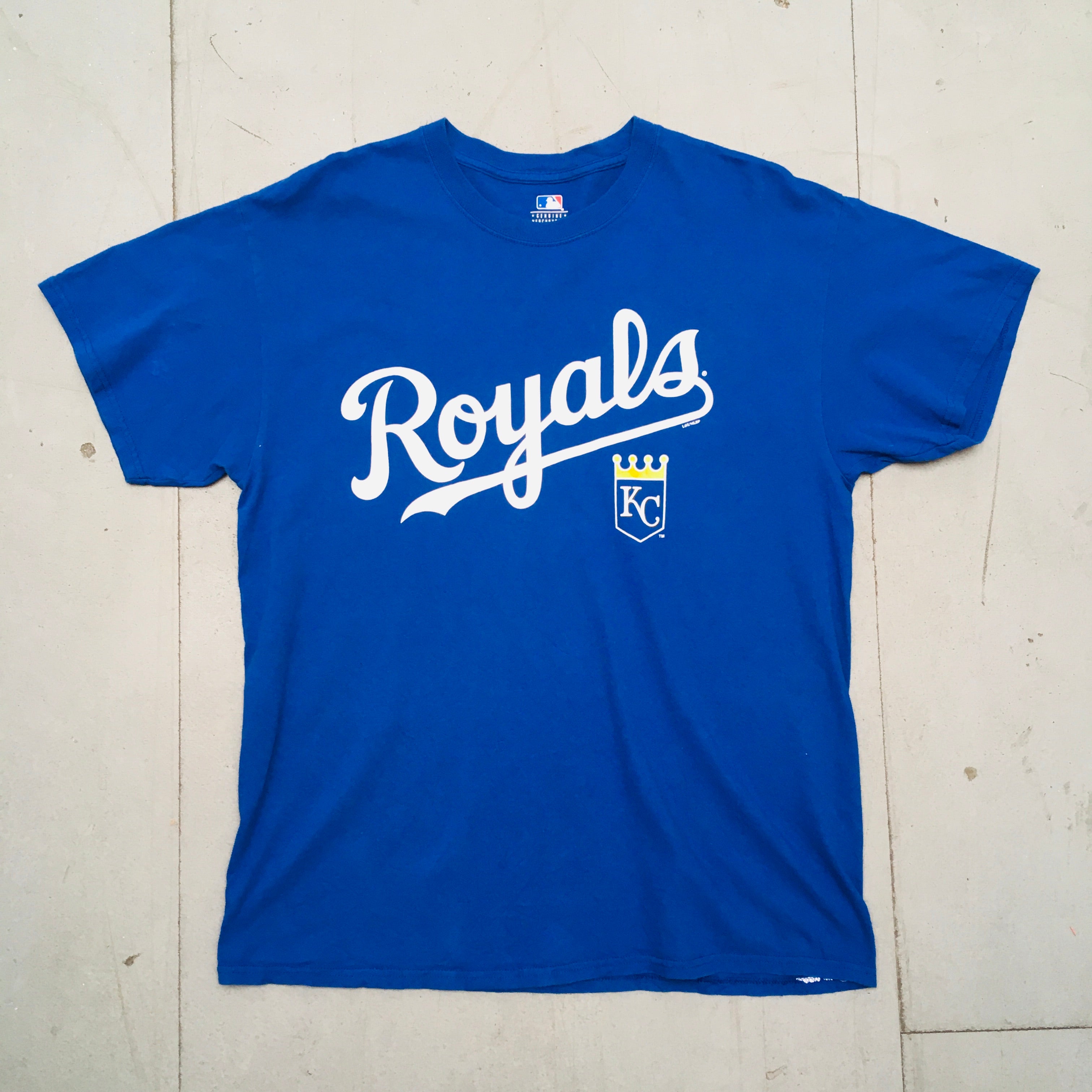 Kansas City Royals Official Spellout Logo T-Shirt - Men's Large (L) - Comfortable Baseball Fan Apparel for Games & Casual Wear