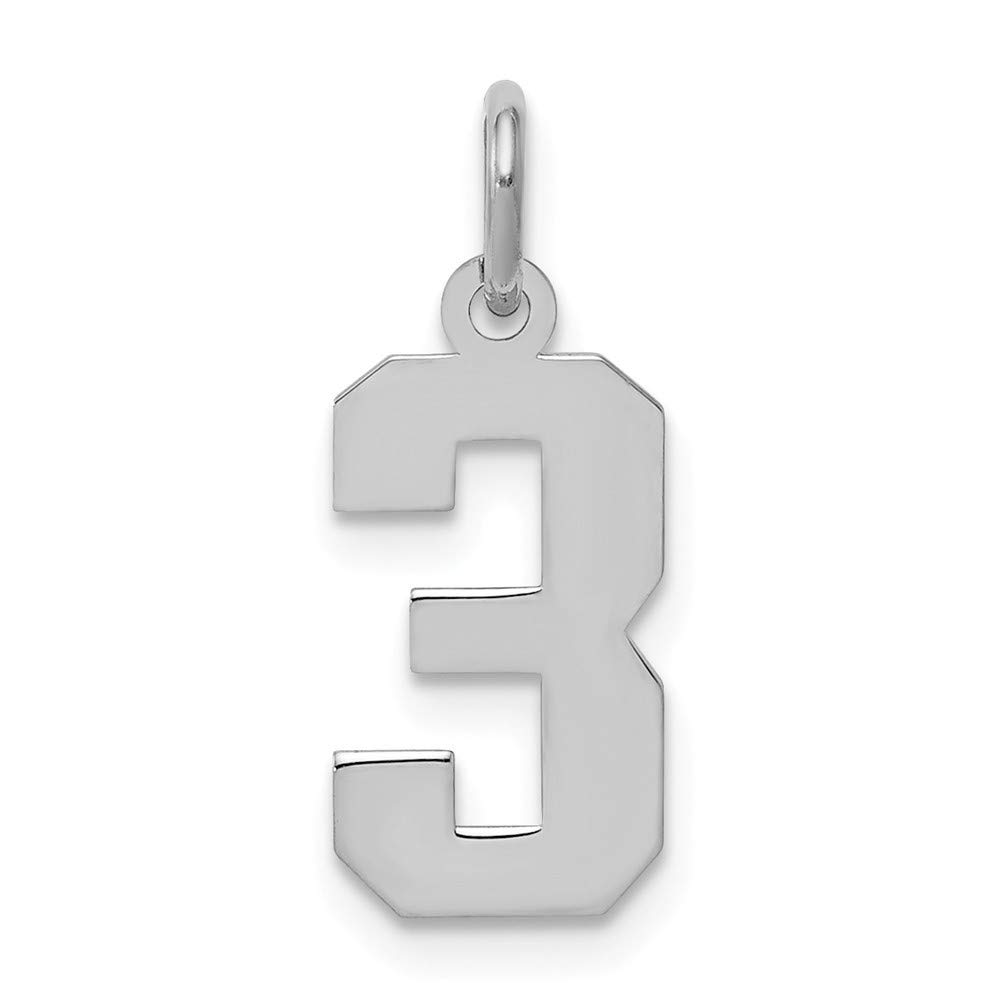 Roy Rose Jewelry Sterling Silver Small Polished Number 3 Pendant Necklace - Perfect for Birthdays, Anniversaries & Personalized Gifts