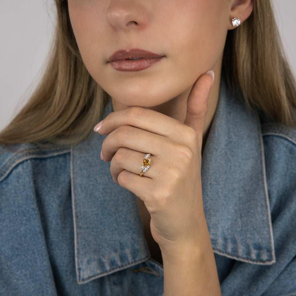3.60 Carat Natural White Opal & 0.30 Carat Diamond Ring in 18K Yellow Gold - Elegant Engagement, Wedding, Anniversary Jewelry Gift for Her