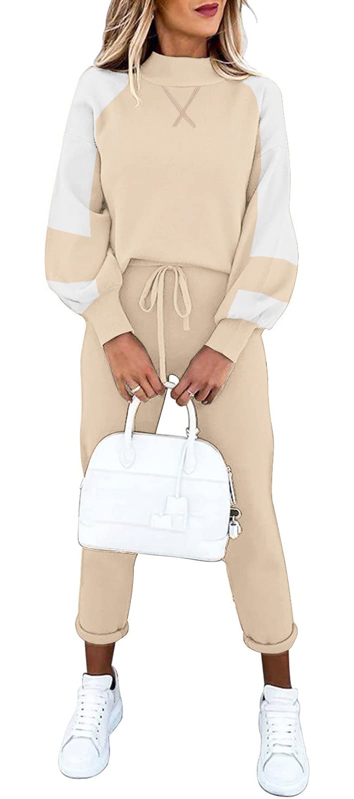 ETCYY Women's 2-Piece Lounge Set - Soft Long Sleeve Sweatshirt & Comfortable Sweatpants Outfit | Cozy Loungewear for Home, Yoga, and Relaxation