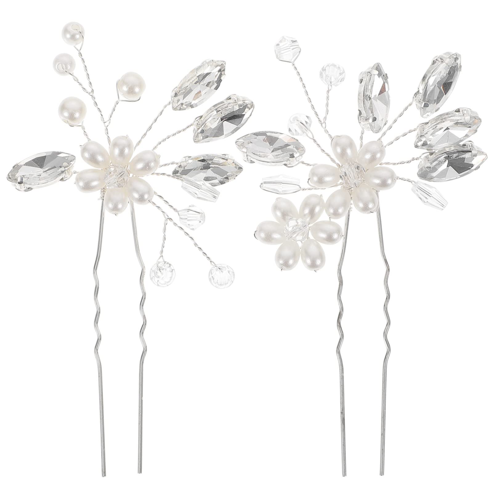 Elegant KALLORY Rhinestone Bridal Hair Pins & Clips - 2PC Set for Weddings, Bridesmaids & Special Occasions | Shimmering Hair Accessories for Bridal Showers, Prom & Formal Events