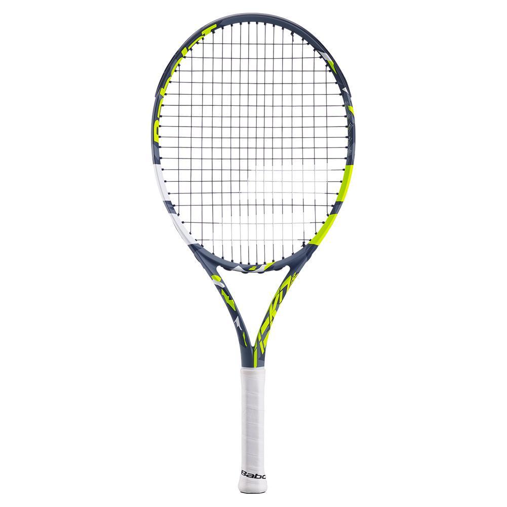 Aero Junior 25 Prestrung Tennis Racquet for Kids - Lightweight Grey & Yellow Youth Tennis Racket - Perfect for Beginners & Junior Tennis Training