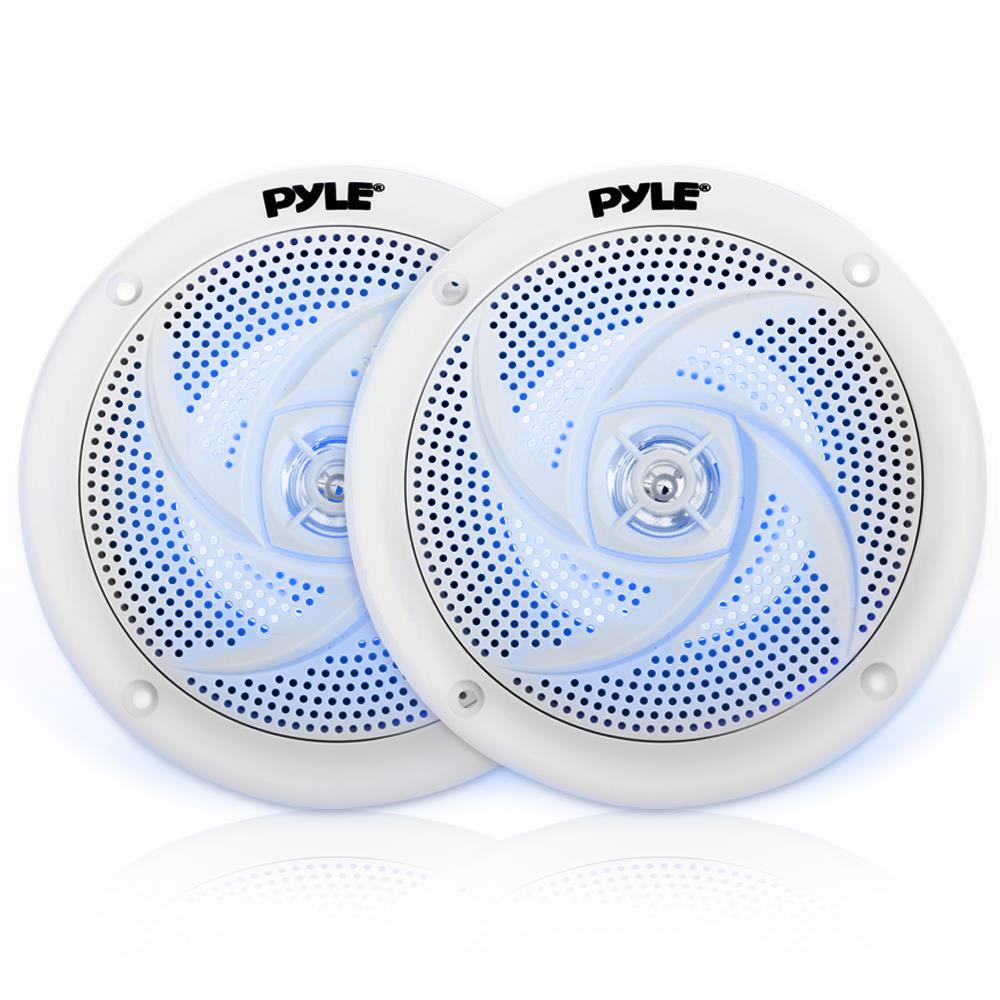 4'' Low Profile Marine LED Speakers - Waterproof Boat Audio System for Boats, Yachts & Outdoor Adventures