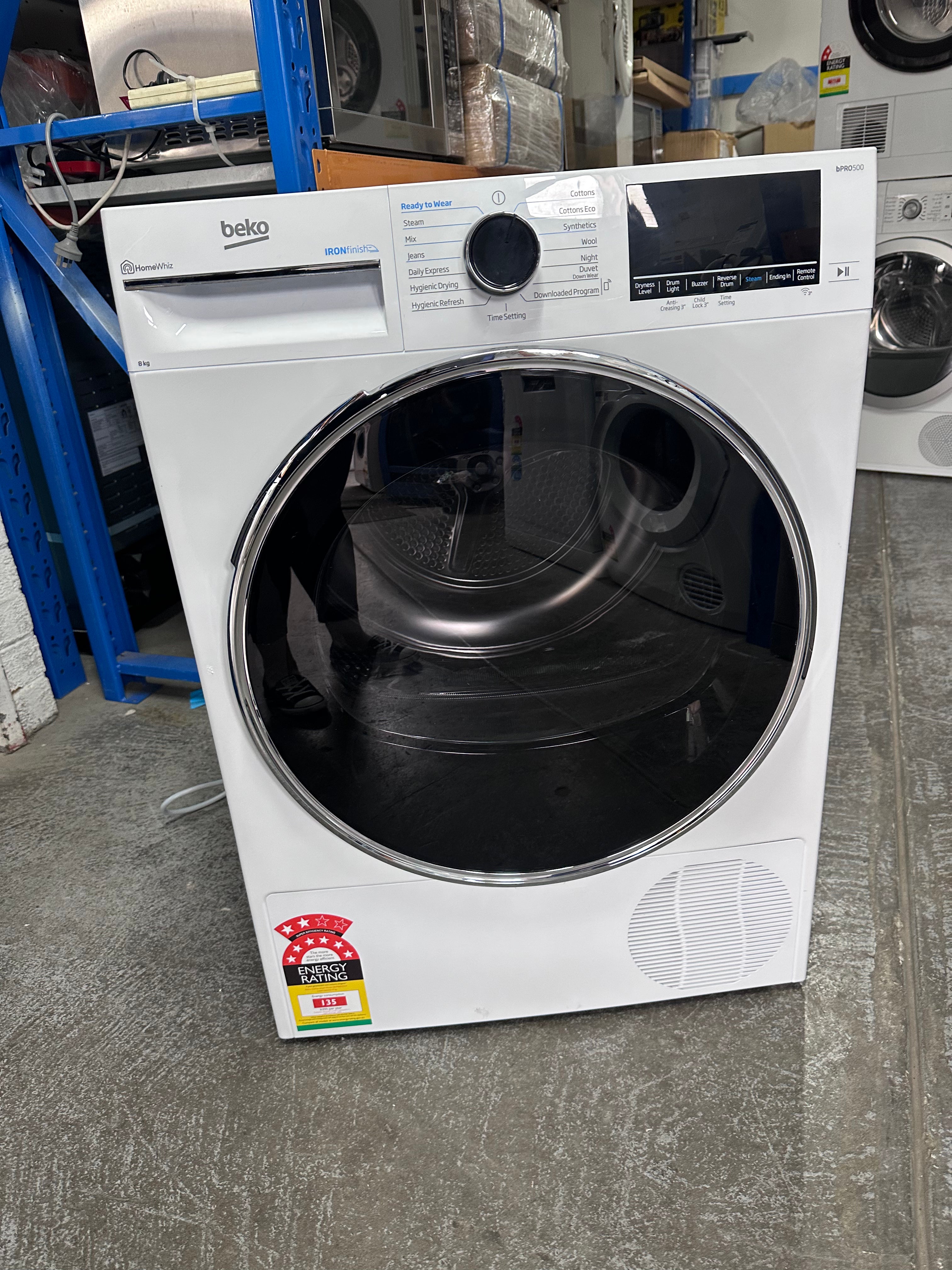 Beko BDPB802SW 8kg Heat Pump Dryer - Energy Efficient White Laundry Dryer (Factory Second) | Perfect for Apartments, Small Homes & Eco-Friendly Living