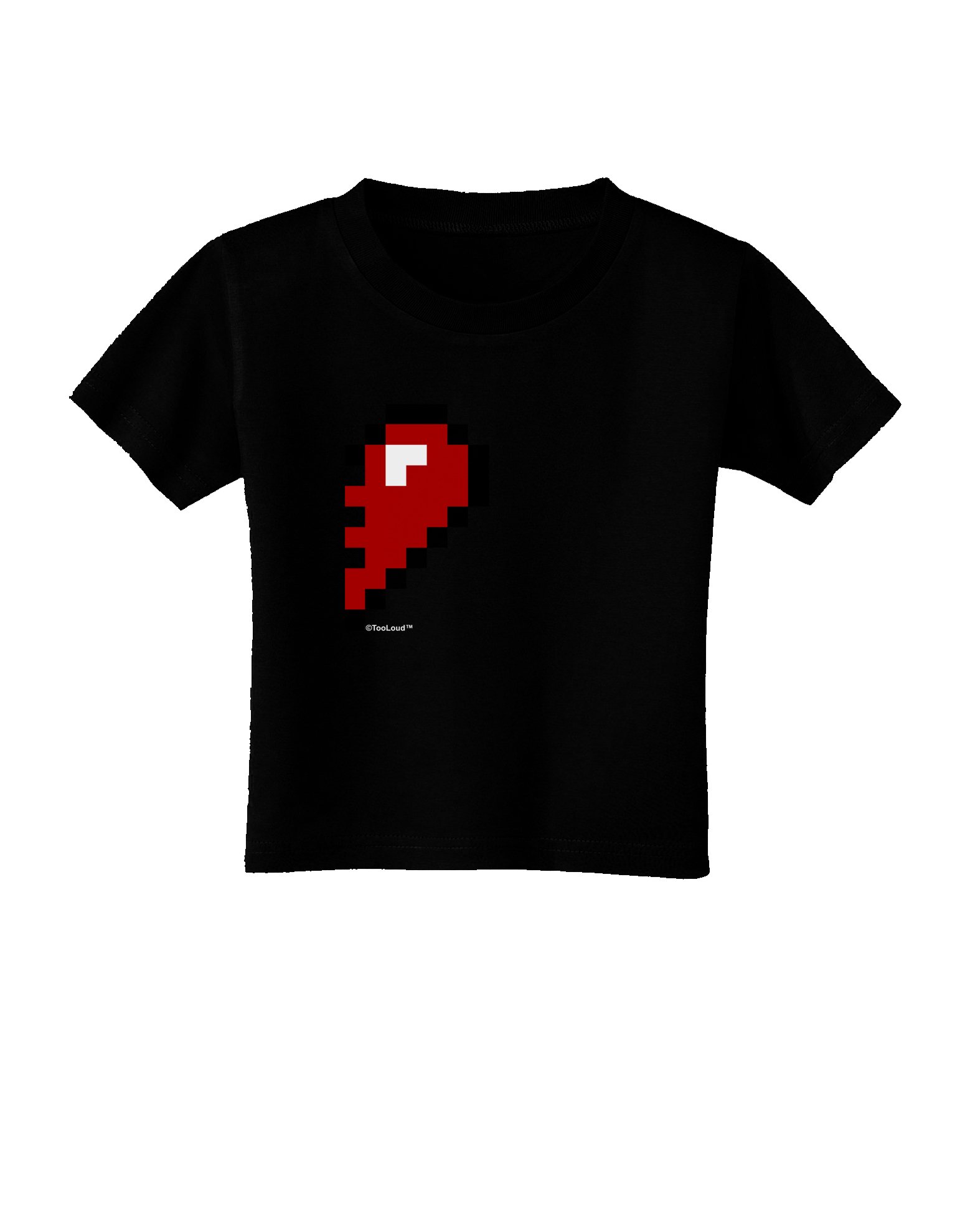 TooLoud Couples Pixel Heart Design Toddler T-Shirt - Dark Color for Kids & Matching Family Outfits - Perfect for Valentine's Day, Family Photos & Casual Wear