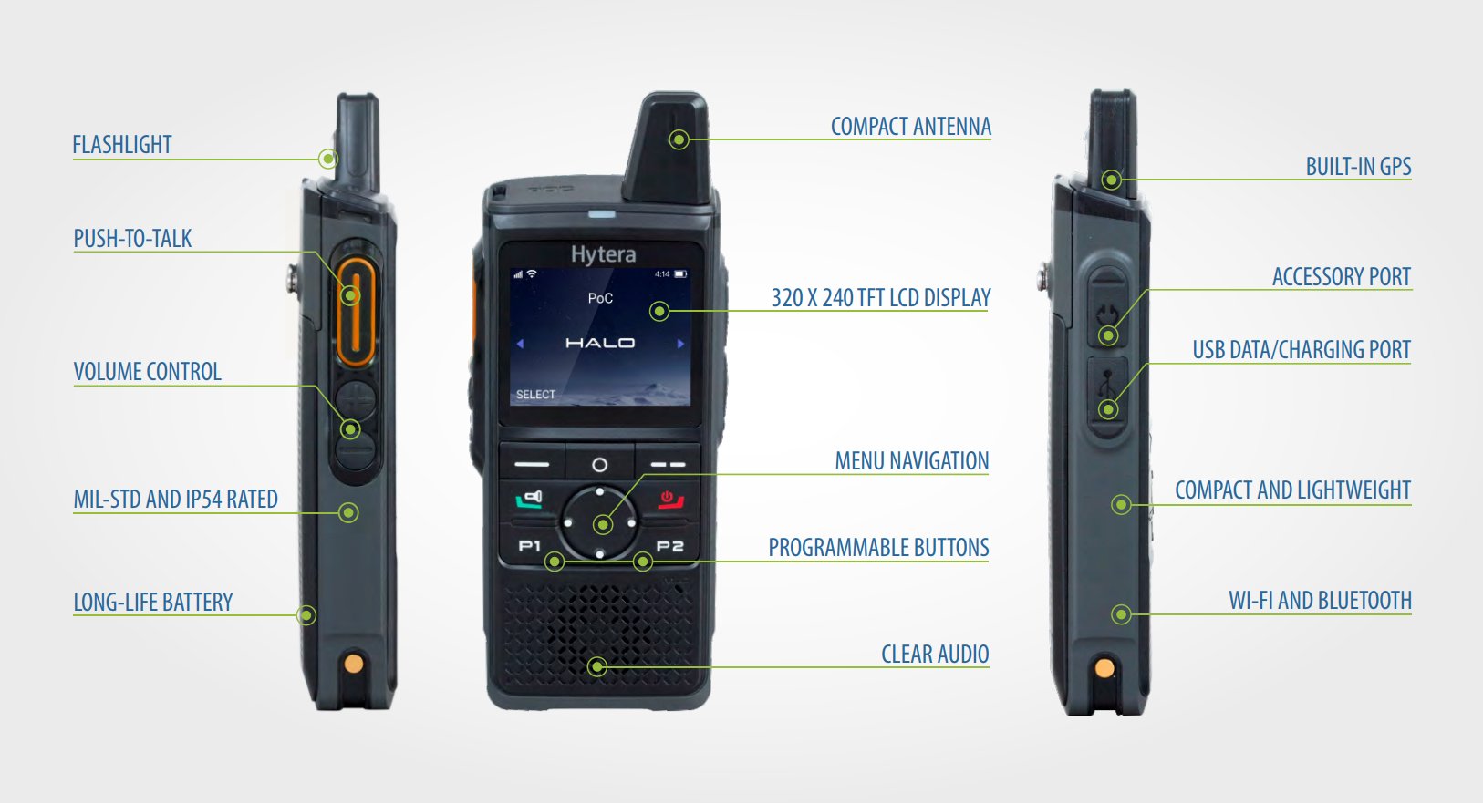 Hytera PNC370 Push to Talk Over Cellular Two-Way Radio - Business & Industrial Communication Device for Construction, Security & Emergency Teams | EOL (End of Life)