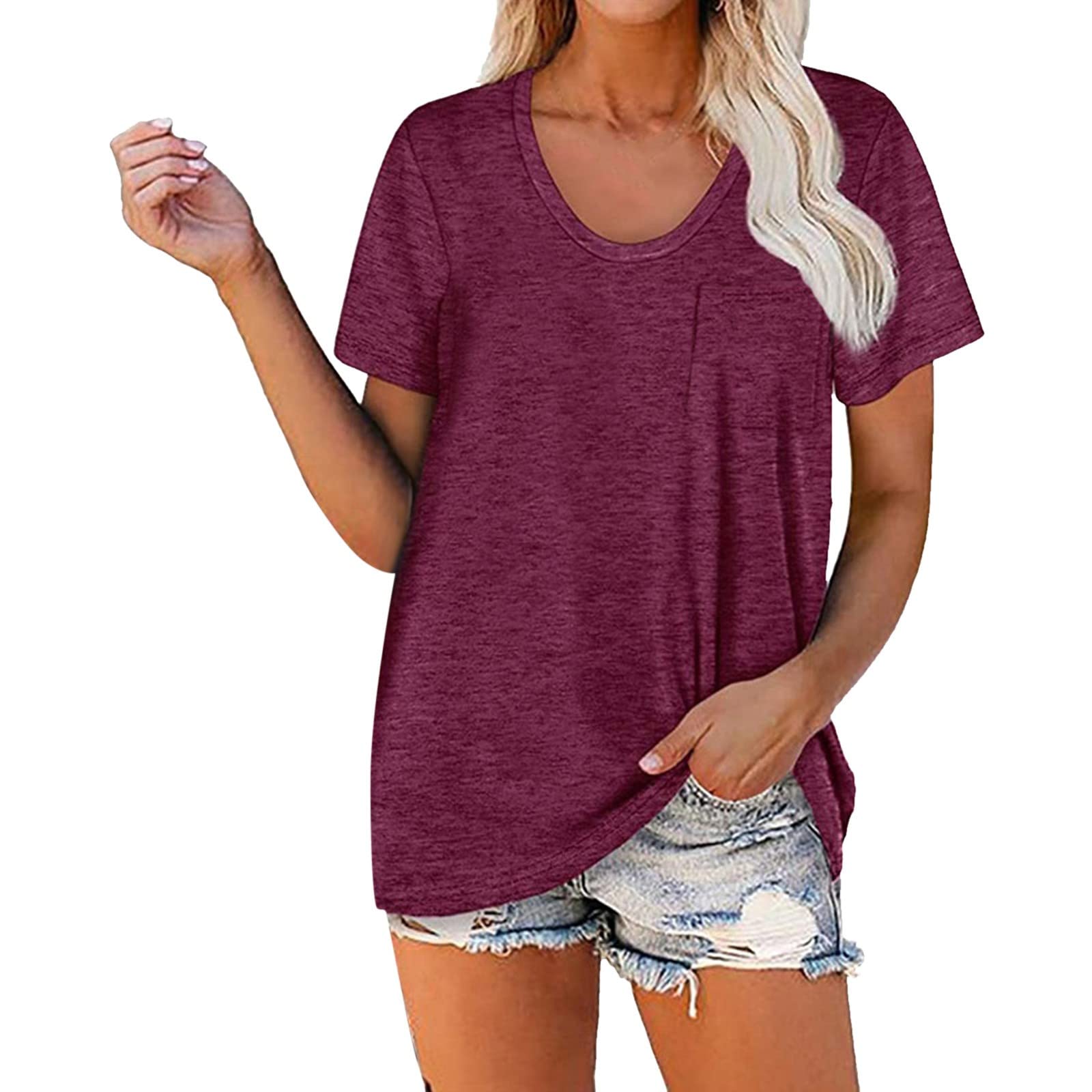 Women's Workout Tank Tops - Winter Solid Color Round Neck Long Sleeve Lace Stitching Loose Fit T-Shirt for Yoga, Gym & Casual Wear