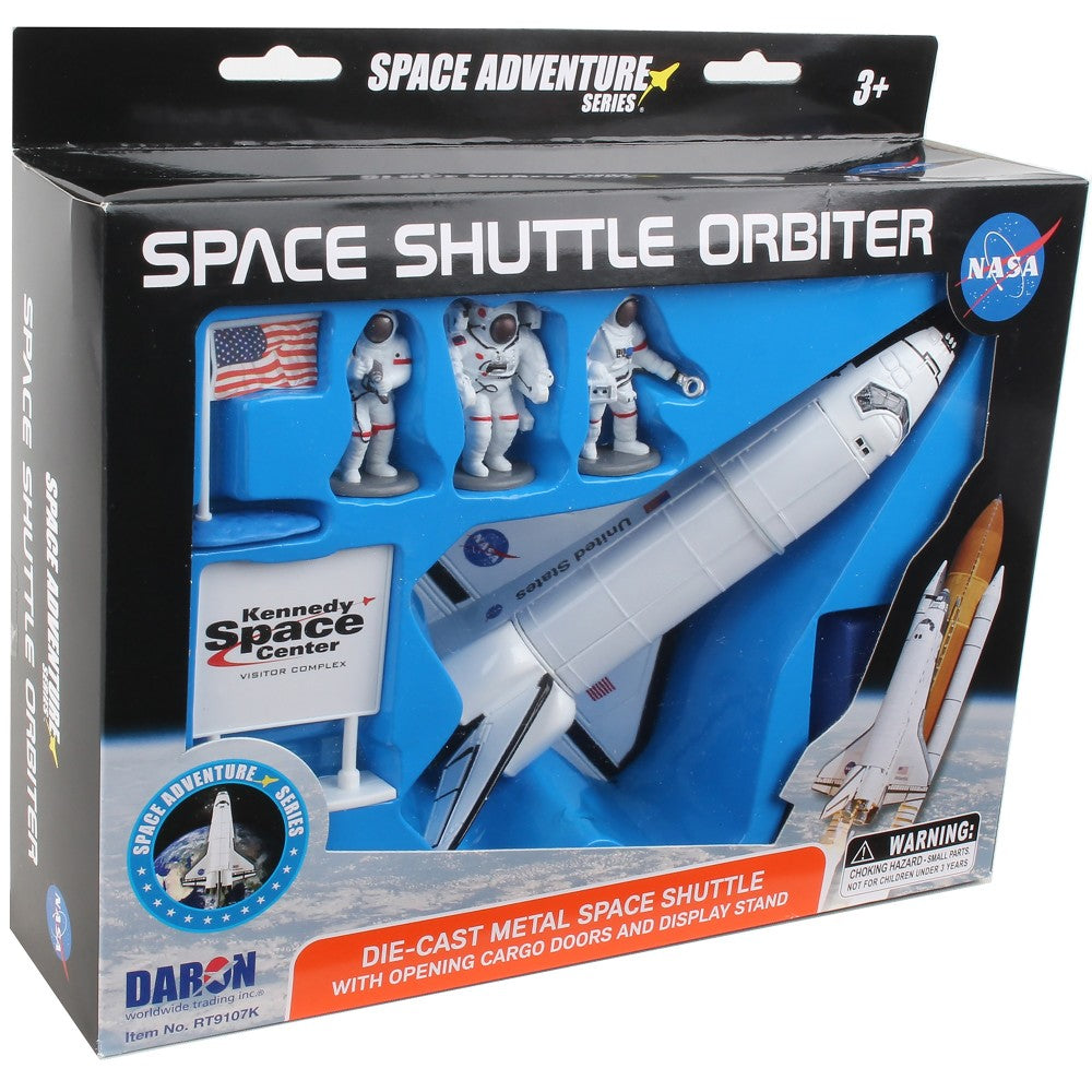 Daron NASA 7-Piece Die-Cast Space Shuttle Playset with Astronauts & Accessories - STEM Educational Toy for Kids, Space Exploration Pretend Play & Collectible Display