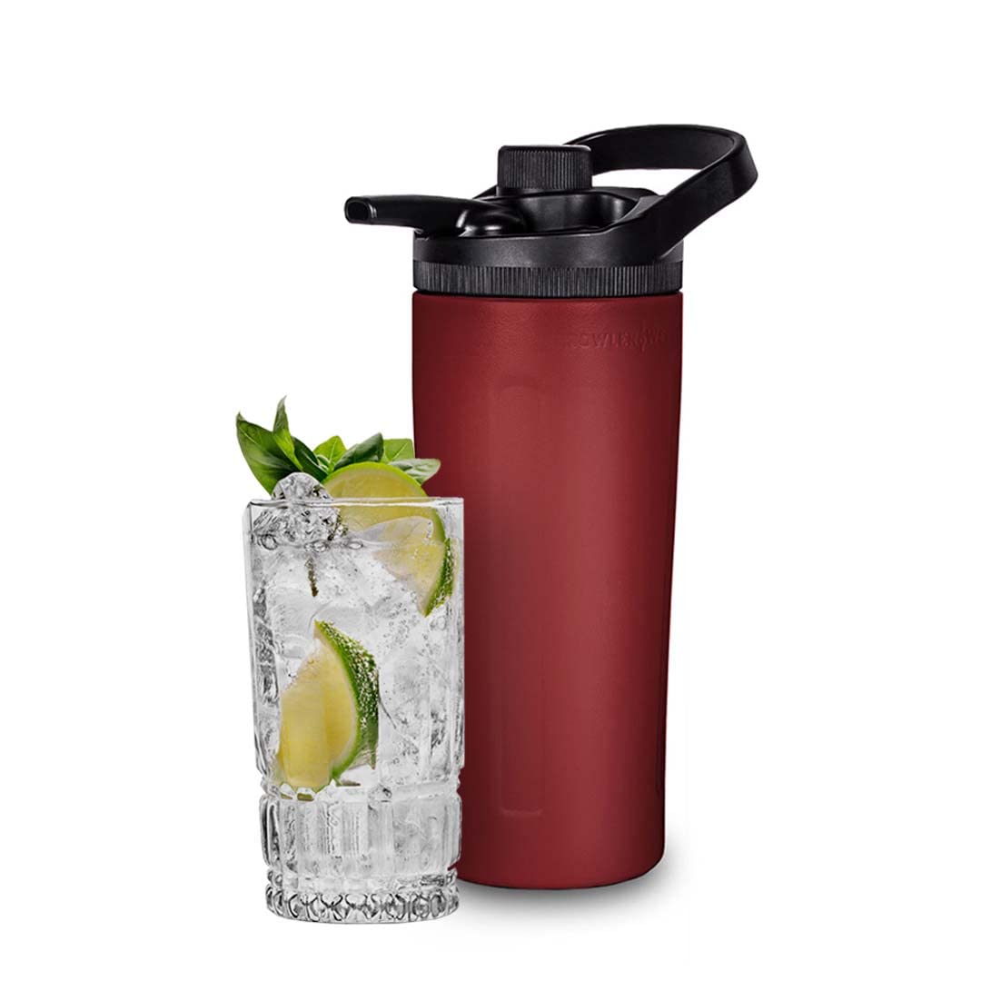 GrowlerWerks uKeg Twist Seltzer Maker & Dispenser - 24oz Portable Carbonation System with Vacuum Insulation & Carry Handle - Soda Maker for Sparkling Water (Chili Red) - Perfect for Camping, Parties & Home Bars