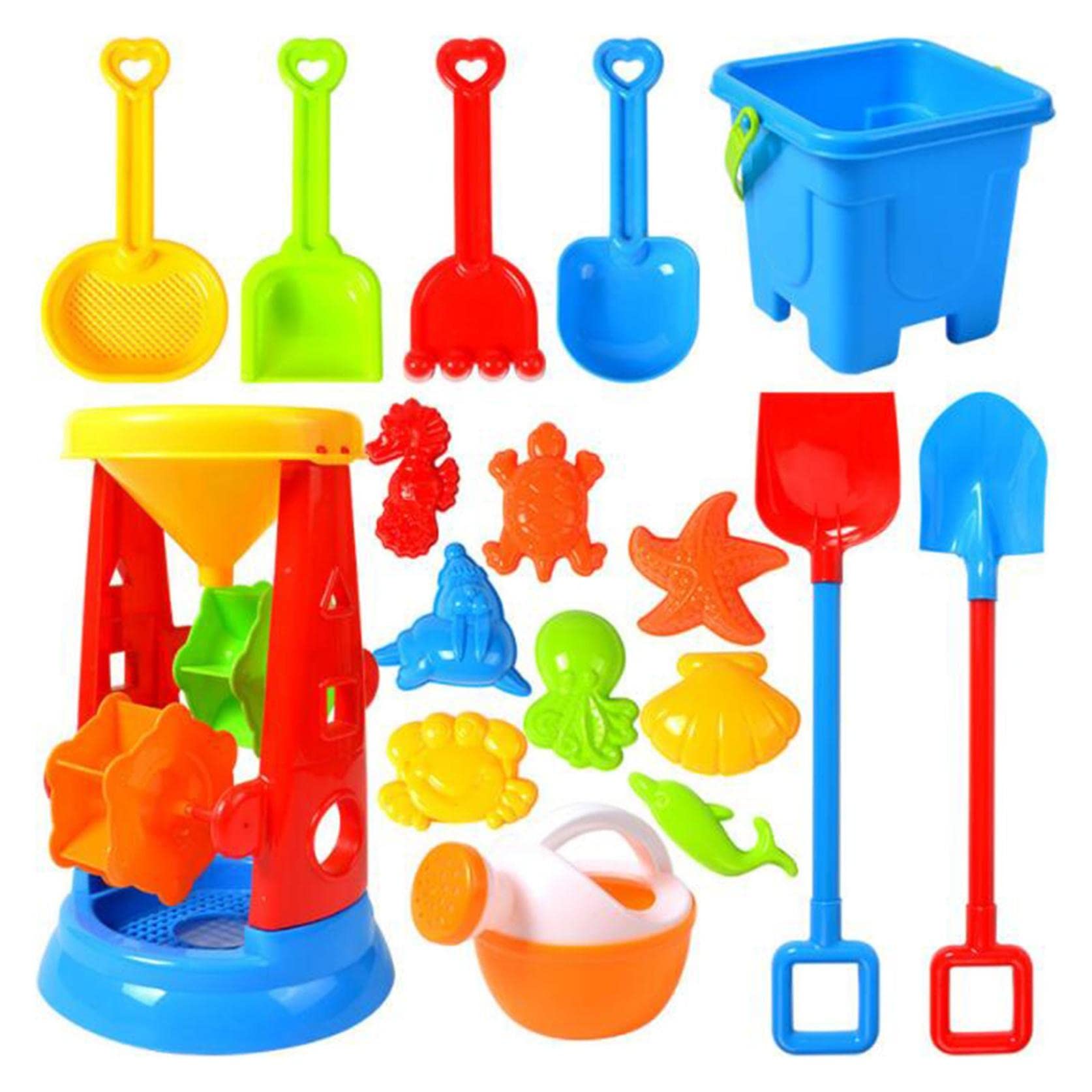 **17Pcs Kids Beach Toys Set - Sand Play & Sandpit Toys for Toddlers Ages 3-9, Outdoor Summer Beach Games, Festival Gift for Children - Perfect for Beach Parties, Backyard Play & Vacation Fun**