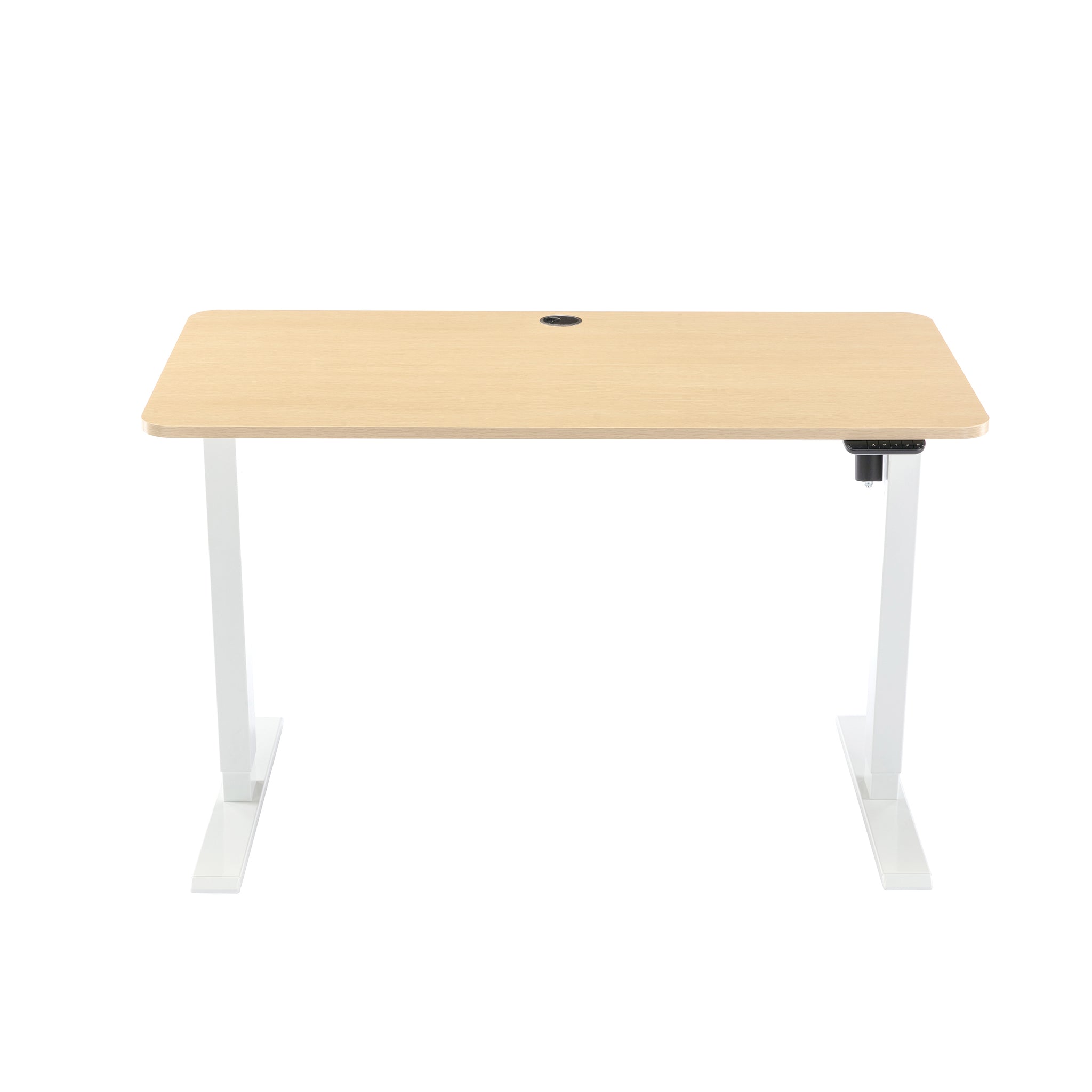 1.2m Adjustable Height Sit Stand Desk in Natural Wood - Perfect for Home Office & Workspace Ergonomics