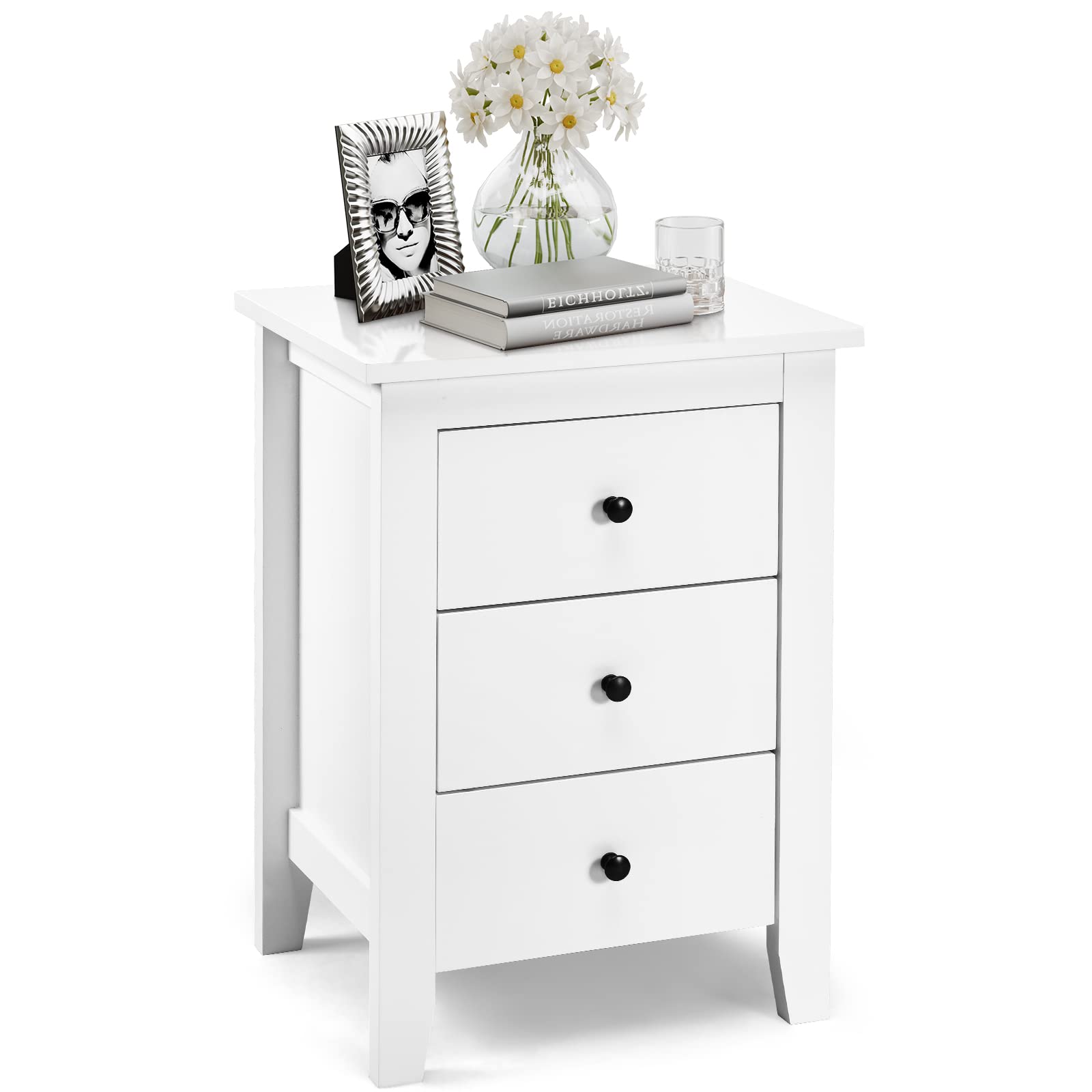 Modern Nightstand with Drawer - WATERJOY Accent Side Table for Bedroom & Living Room | Sturdy End Table with Storage Cabinet | Perfect for Small Spaces, Apartment Decor & Guest Room Furniture