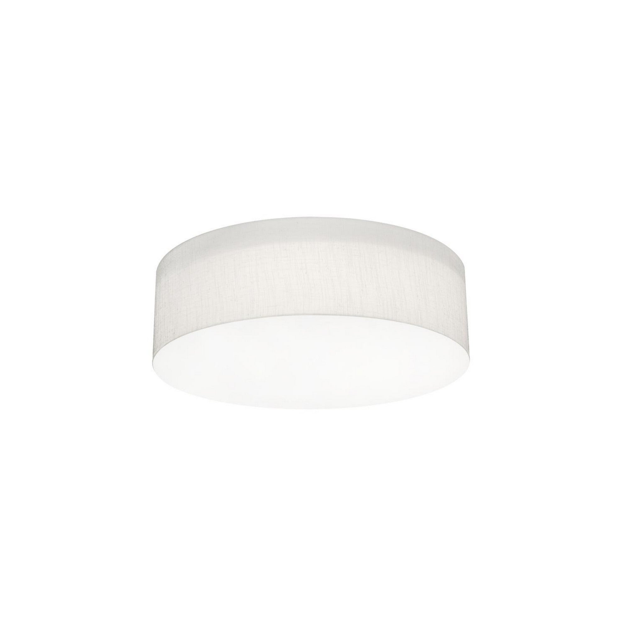 Anton 15-Inch 3-Light Flush Mount Ceiling Light Fixture - Linen White Finish - Perfect for Bedroom, Kitchen, or Hallway Lighting