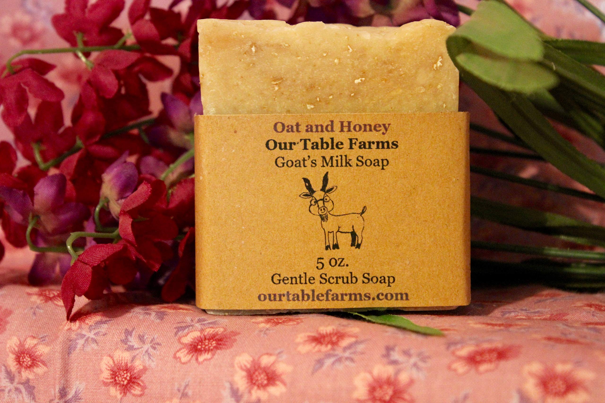 Our Table Farms Oats and Honey Soap - Natural Handmade Bar Soap for Dry & Sensitive Skin | Moisturizing & Exfoliating | Perfect for Daily Use, Gifts & Self-Care Routine