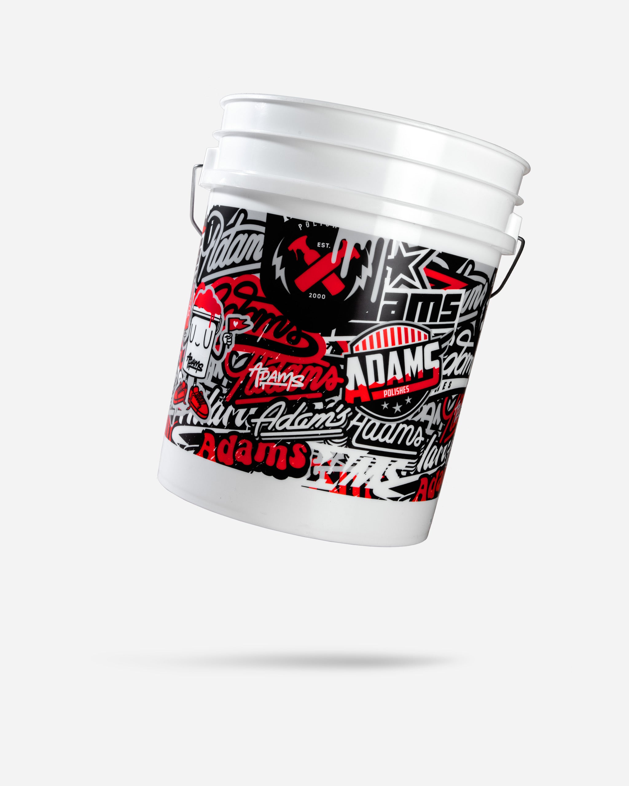 Adam's Sticker Bomb 5 Gallon Bucket - Durable Plastic Pail for DIY, Storage & Home Organization - Perfect for Paint, Cleaning Supplies & Gardening Use