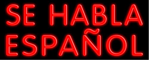 Handmade in USA Spanish Neon Sign 'Se Habla Español' #10622 - Perfect for Latino Restaurants, Bars & Home Decor