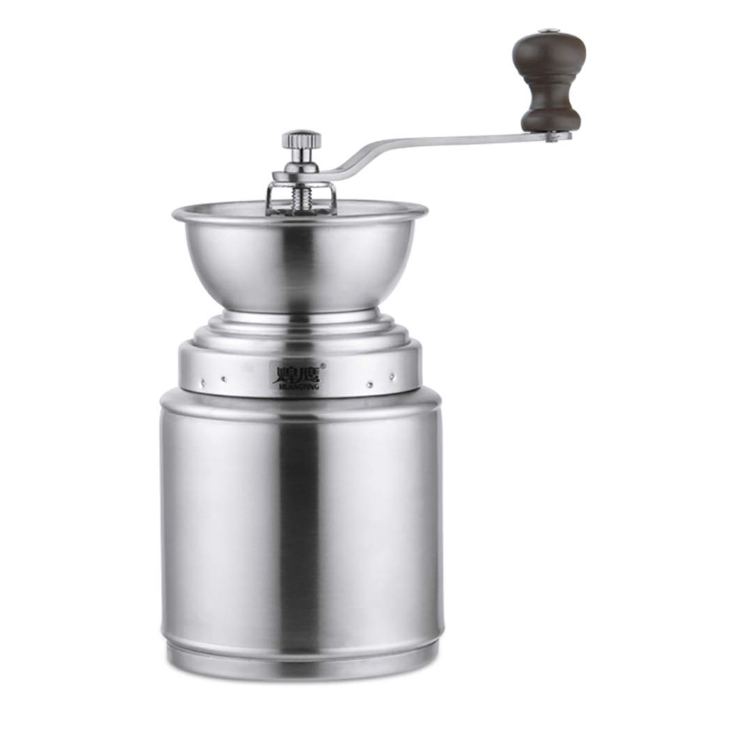 Premium Manual Coffee Grinder with Adjustable Iron Burr - Stainless Steel Hand Crank Mill for Espresso, French Press & Pour Over - Perfect for Home, Office & Travel Use