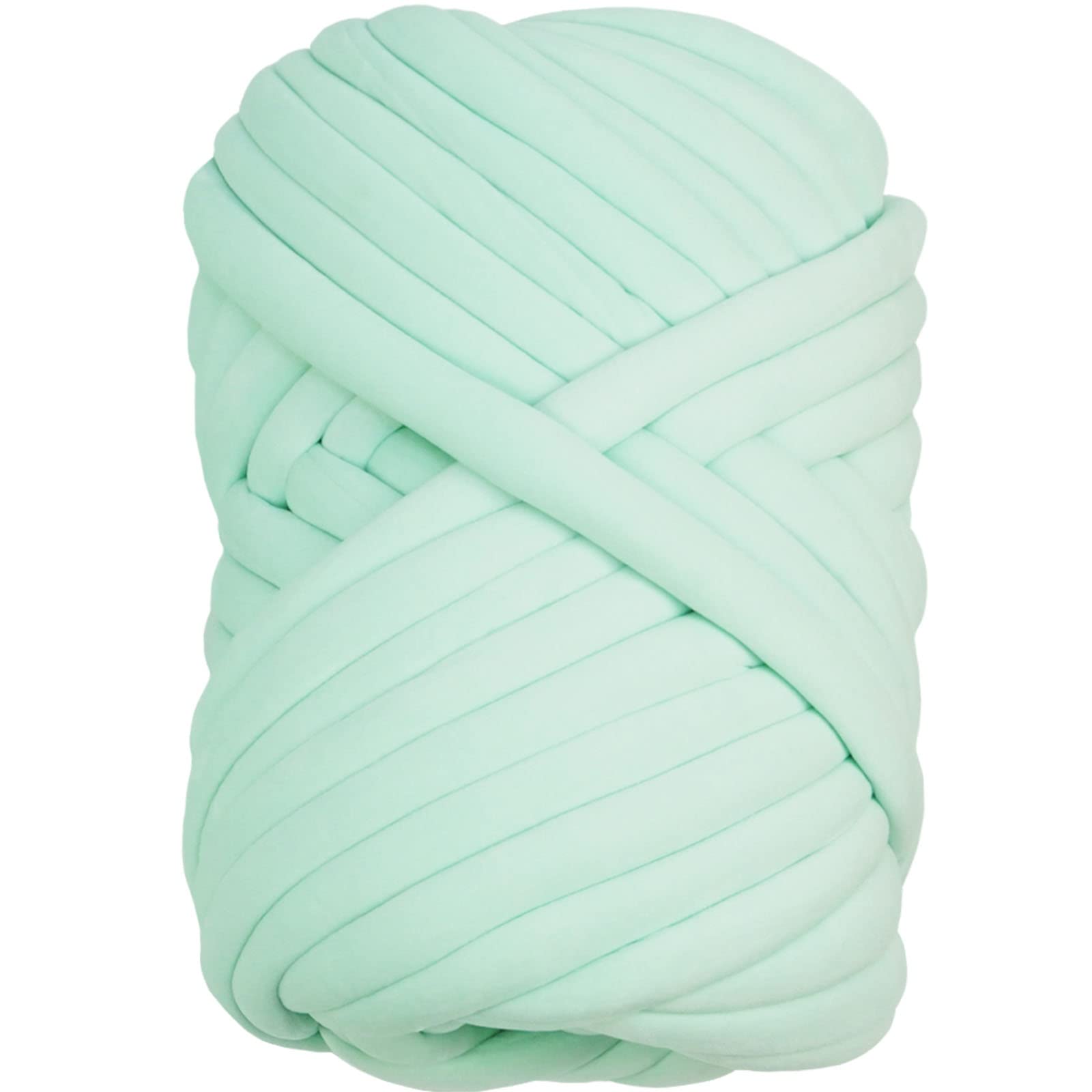 Chunky Knitting Yarn - Super Soft Giant Cotton Tube Yarn for Hand & Arm Knitting (3Lbs, Green) | DIY Blankets, Pet Beds, Pillows & Home Decor Projects