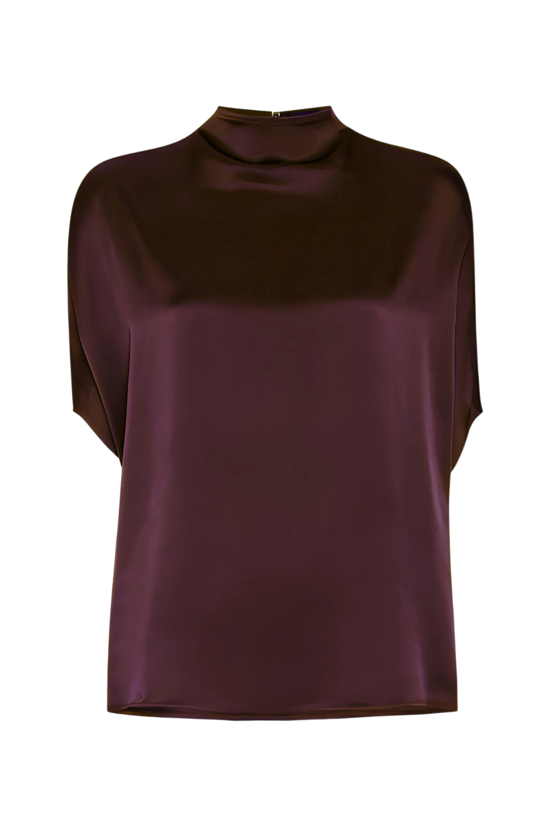 Mulberry Satin Cape Tee - Elegant Women's Blouse for Evening Parties & Special Occasions