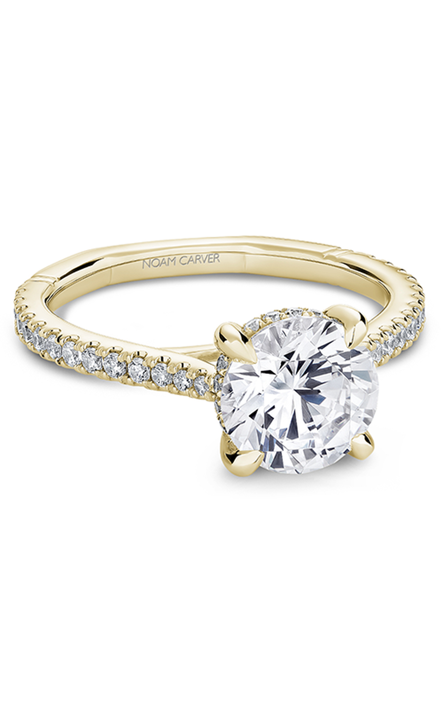 Noam Carver Atelier A033 01YA Diamond Engagement Ring - 14K White Gold Solitaire Ring for Women, Perfect Proposal Gift & Wedding Jewelry