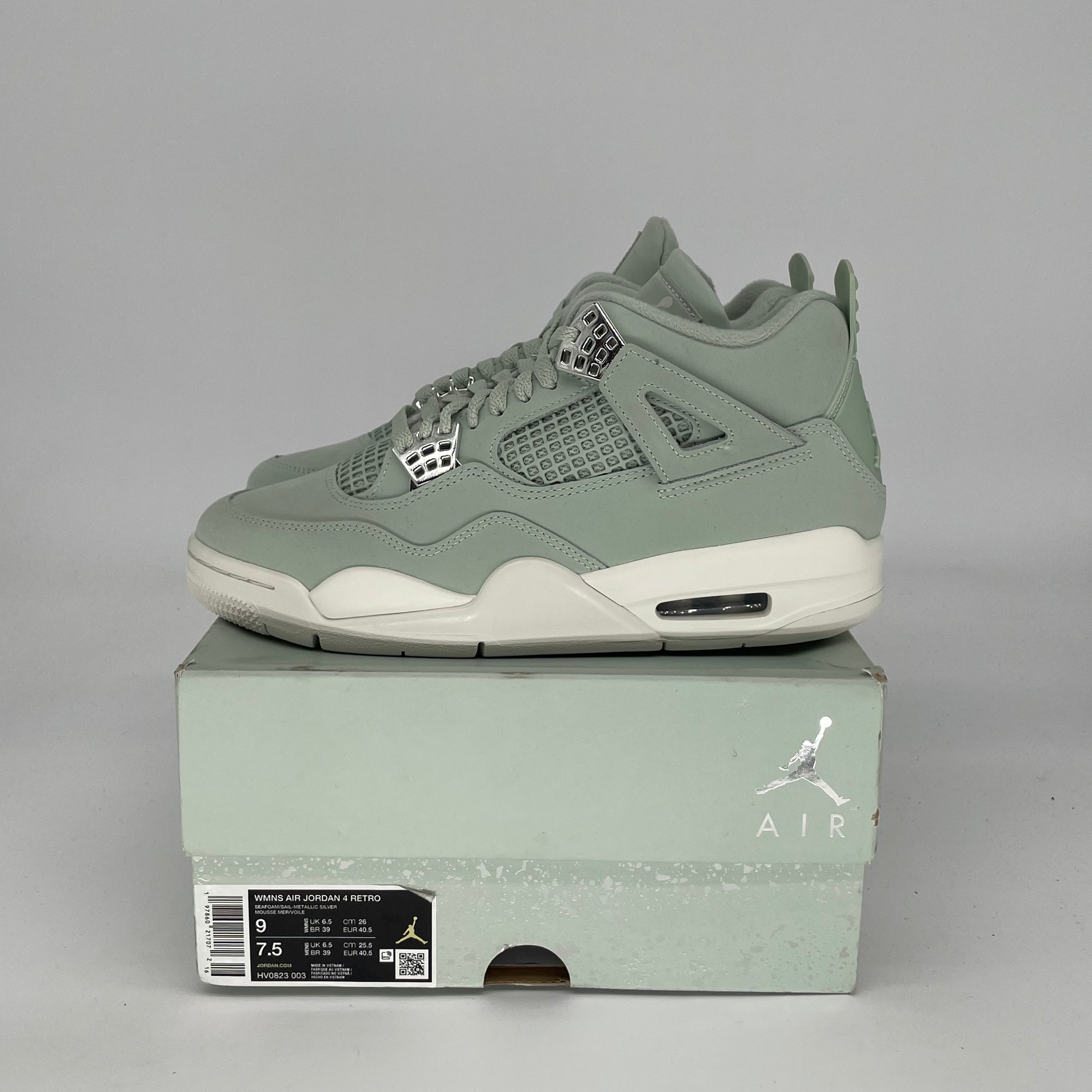 AIR JORDAN 4 SEAFOAM SAIL Women's Sneakers - Size 7.5/9W (HV0823-003) | Retro Basketball Shoes for Women, Casual Streetwear & Gym Fashion