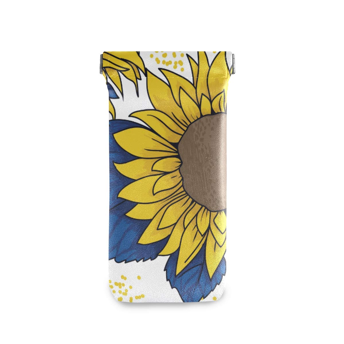 Stylish Yellow Sunflower Sunglasses Pouch with Squeeze Top - Soft Microfiber Eyeglass Case for Women & Girls | Perfect for Travel, Beach, and Everyday Use