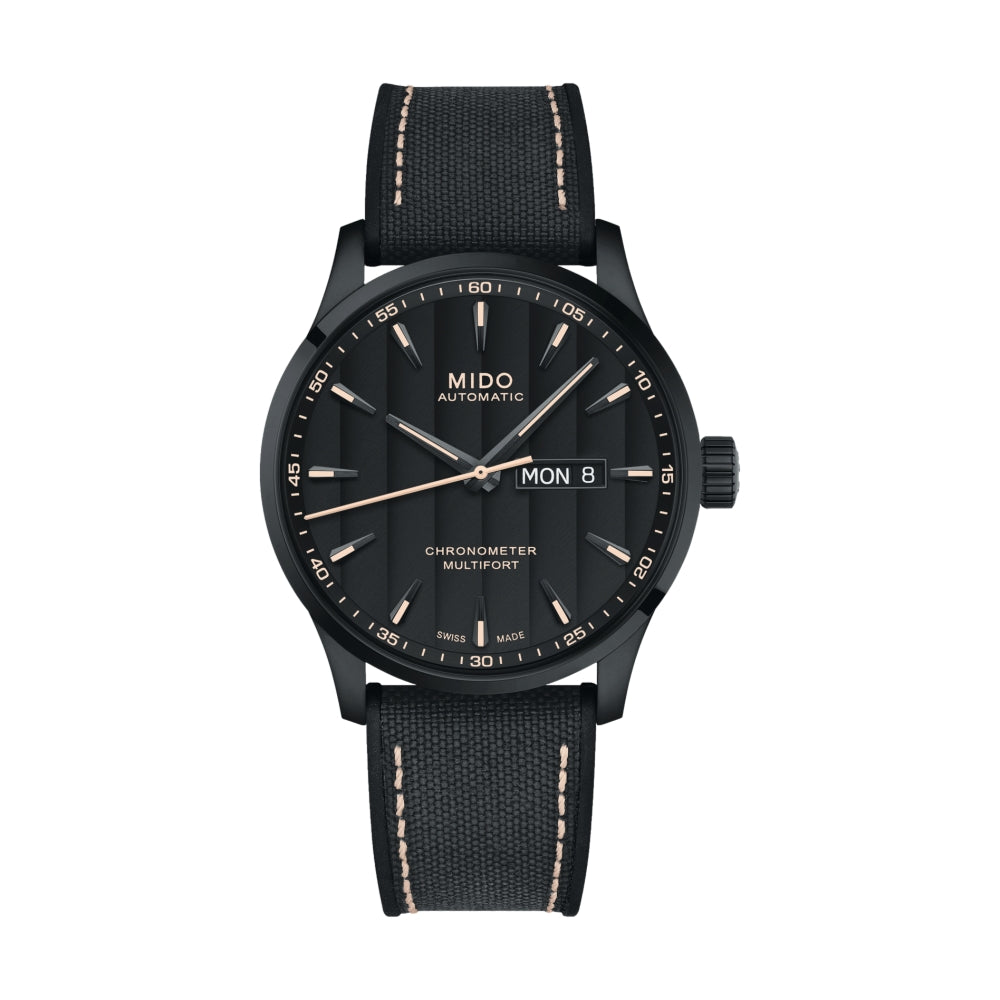Tissot Multifort Chronometer Men's Watch - Black Dial with Silicone Strap - Swiss Automatic Movement - Water Resistant - Perfect for Business, Casual & Outdoor Activities