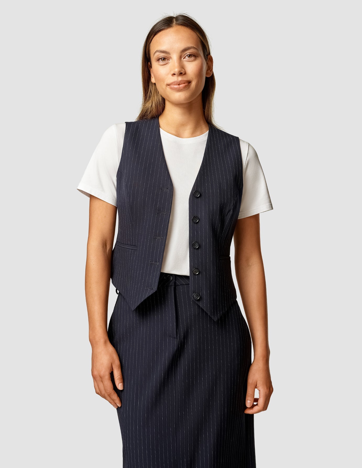 Essential Navy Pinstripe Vest for Men - Perfect for Business Casual, Office Wear & Formal Occasions