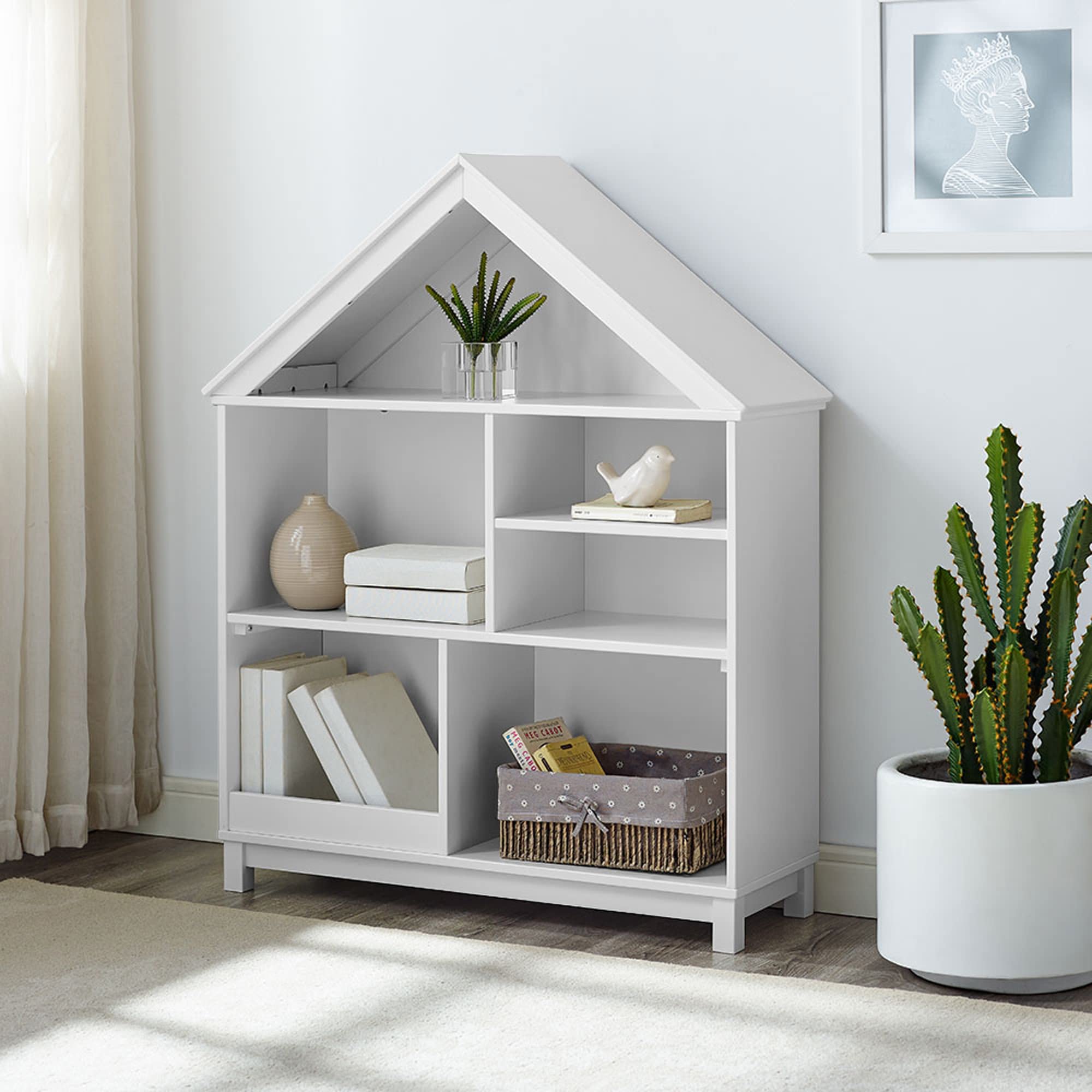 Jack & Jill Kids Home Bookcase - White Wooden Bookshelf for Children's Room, Nursery, Playroom - Perfect for Organizing Books, Toys, and Decor