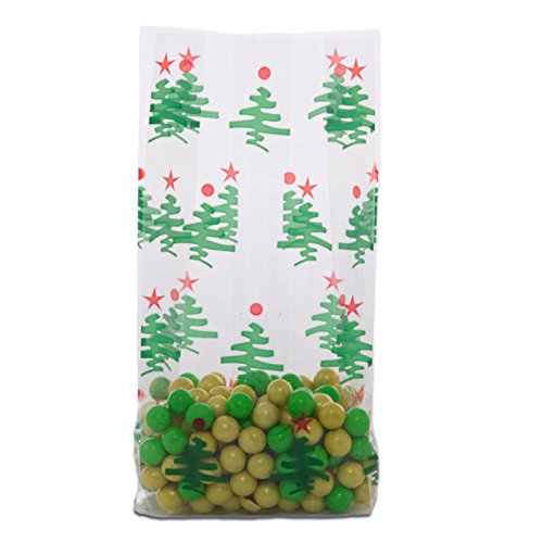 Little Green Trees Christmas Favor Bags 3.5